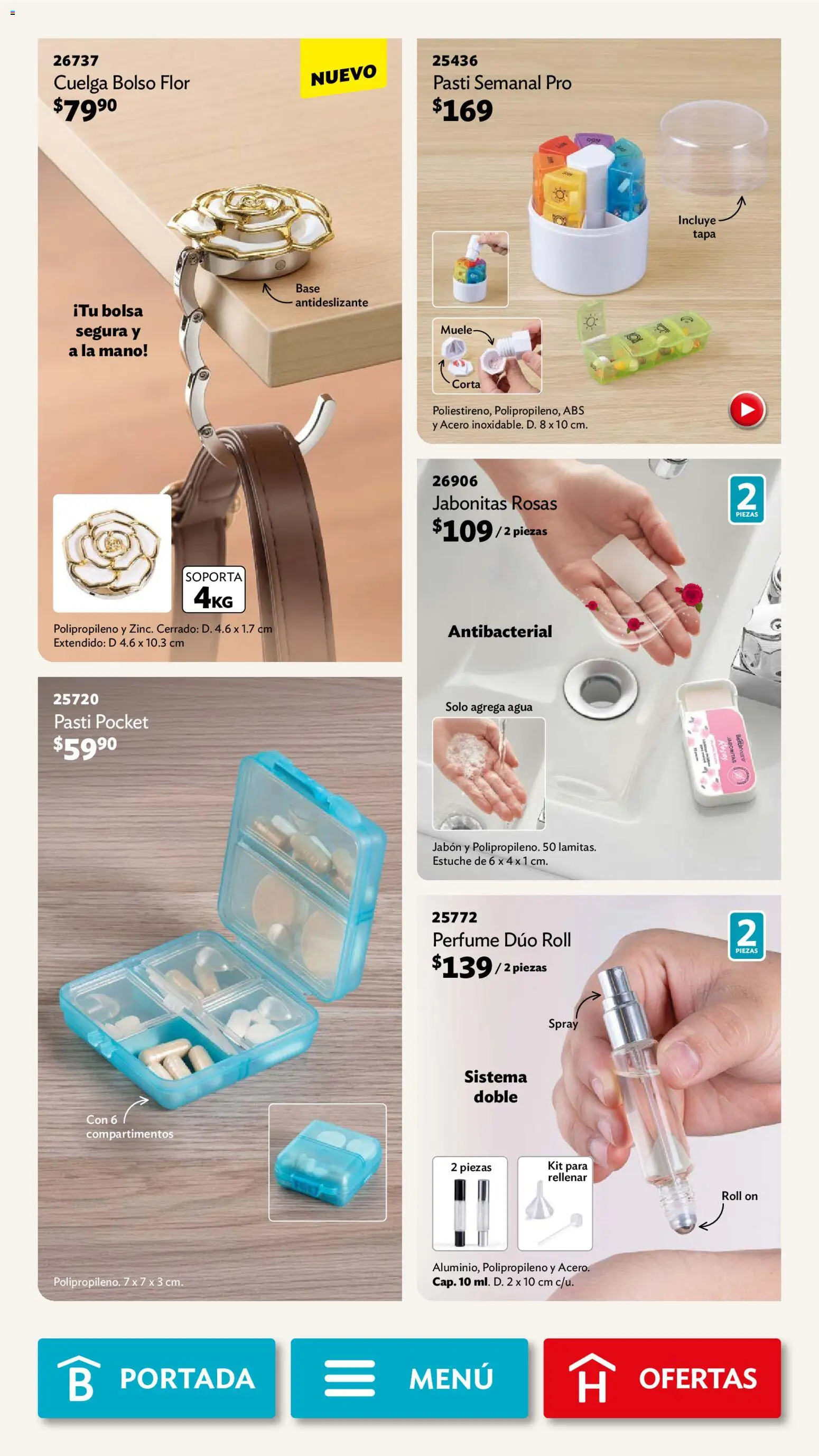 Nuevas ofertas de Betterware válidas en toda la República Mexicana desde el 02.02.2026. ¡Encuentra las mejores ofertas en Betterware campaña 2 2026! | Página: 89 | Productos: Bolso, Agua, Estuche, Perfume