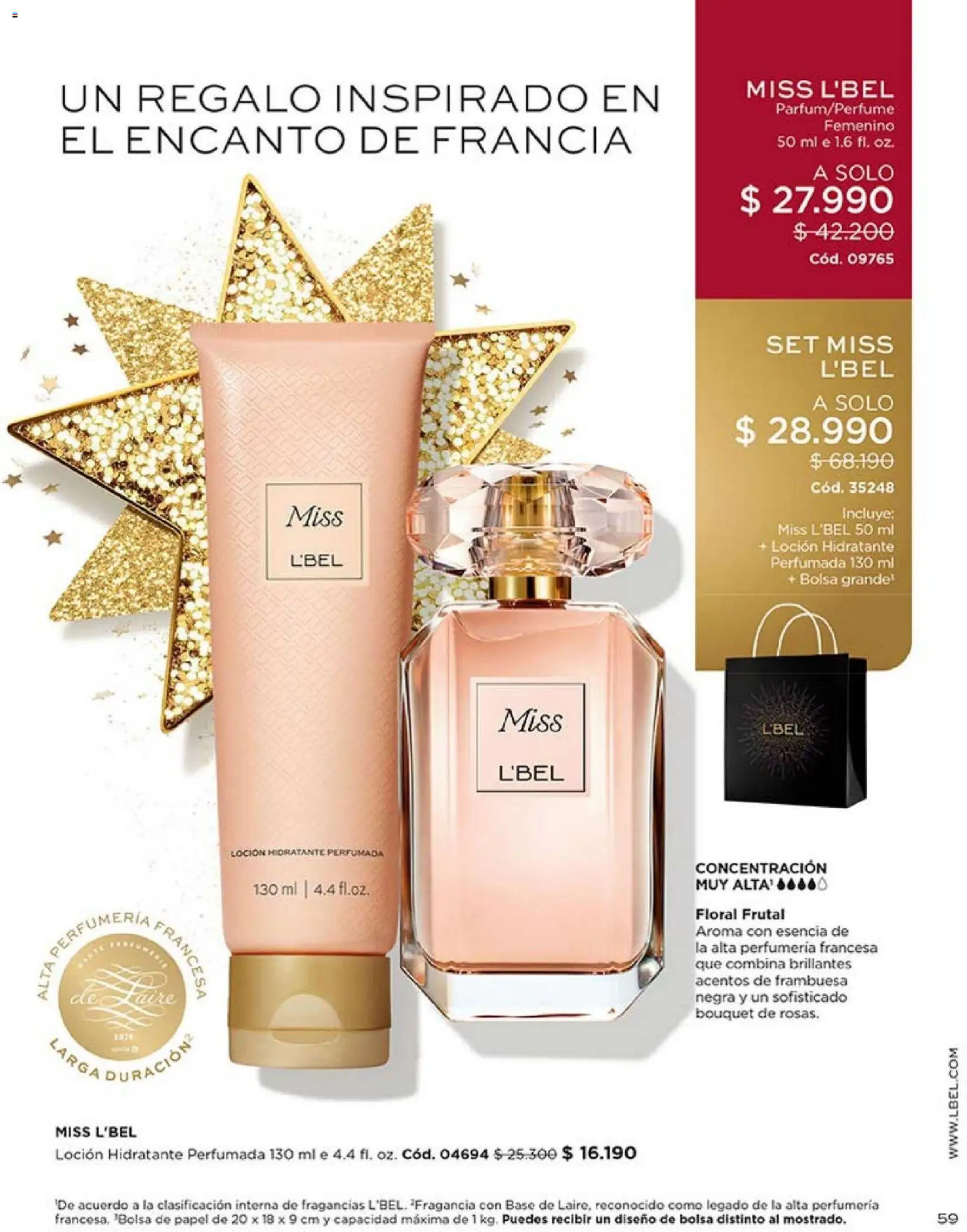 Catálogo L'Bel Campaña 1 │ válido desde el 01.01.2026 | Página: 59 | Productos: Loción, Bolsa, Base