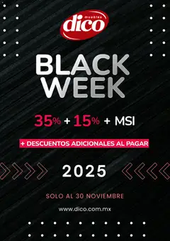 Vista previa de Muebles Dico Black Friday, nuevo folleto de la tienda, válido en México a partir del 26.11.2025