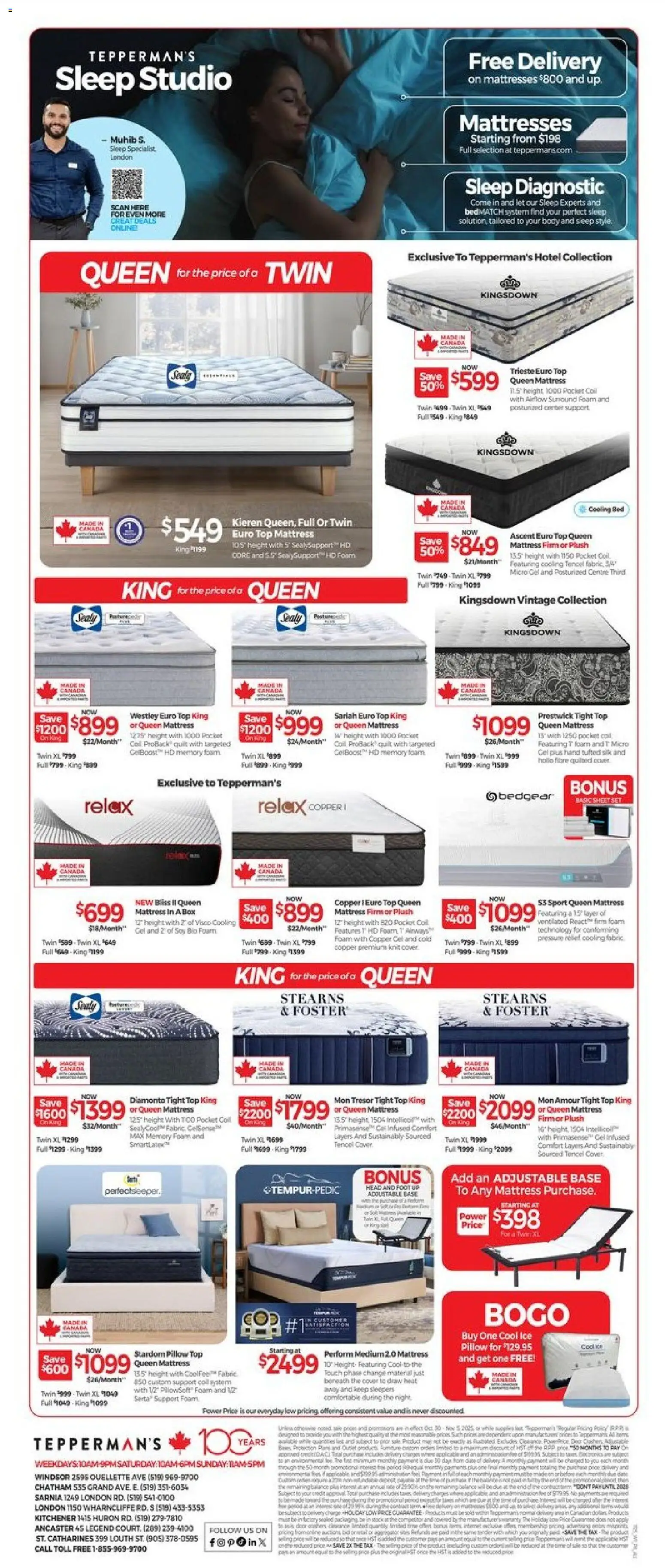 Tepperman's flyer valid from 30.10.2025 | Page: 9 | Products: Bed, Mattress, Pillow, Box