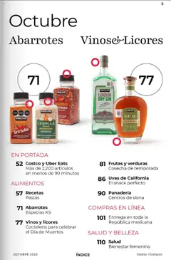 Vista previa de Costco - Revista Octubre, nuevo folleto de la tienda, válido en México a partir del 03.10.2025 | Página: 5 | Productos: Cebolla, Gin, Hojuelas, Panadería