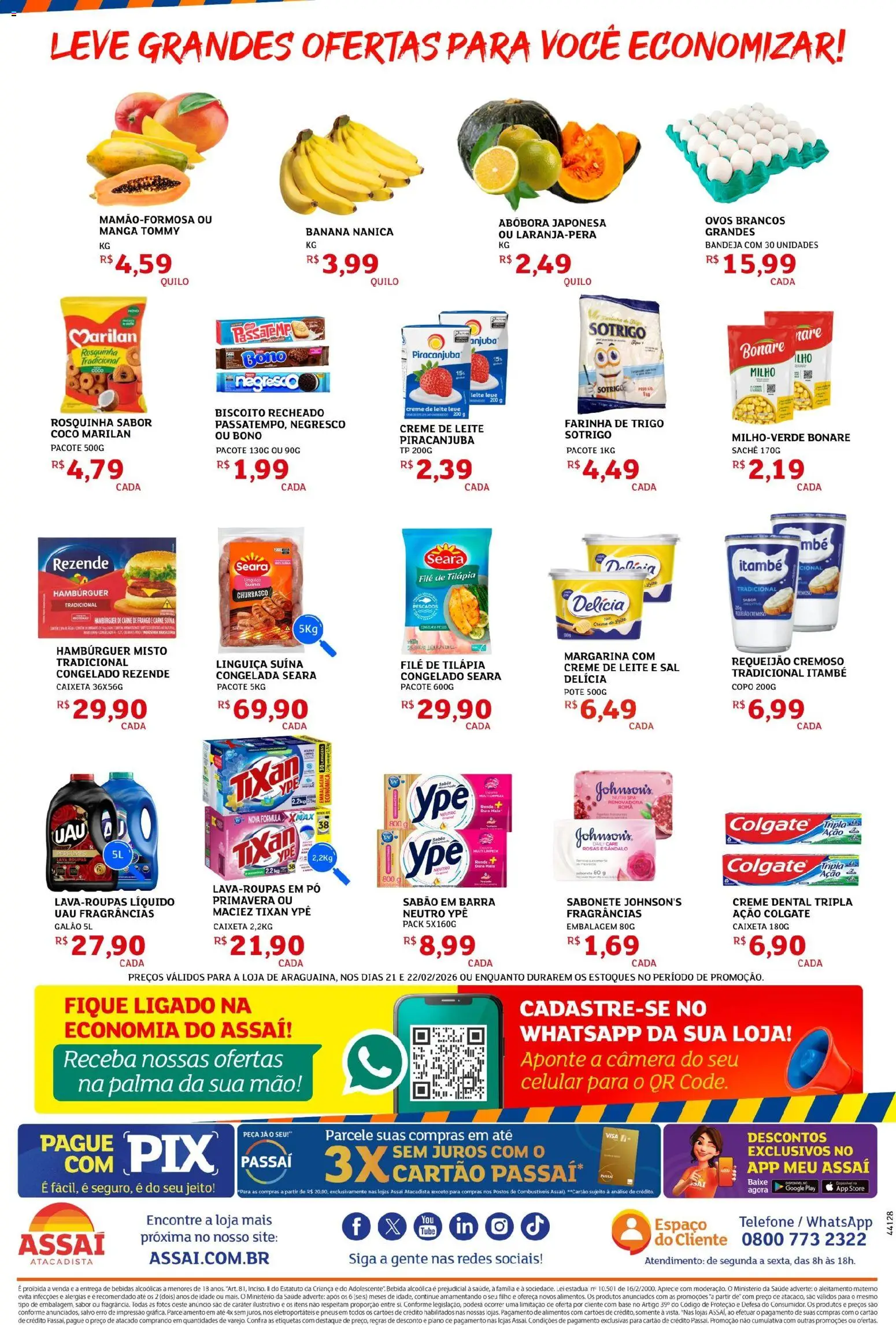 Assaí Atacadista Folheto - válido de 21.02.2026 | Página: 2 | Produtos: Pó, Carne de frango, Carne, Roupas