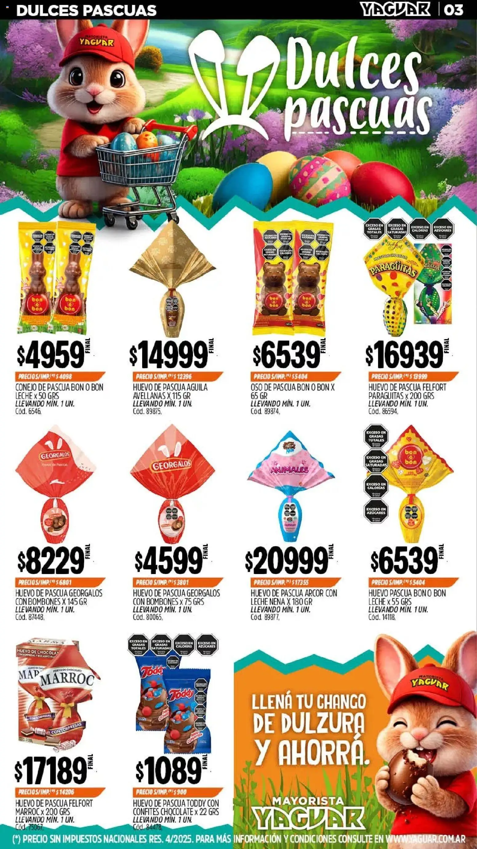 Yaguar - Oferta Semanal Neuquen │ válido desde el 23.03.2026 | Página: 3 | Productos: Bombones, Huevo, Leche, Chocolate