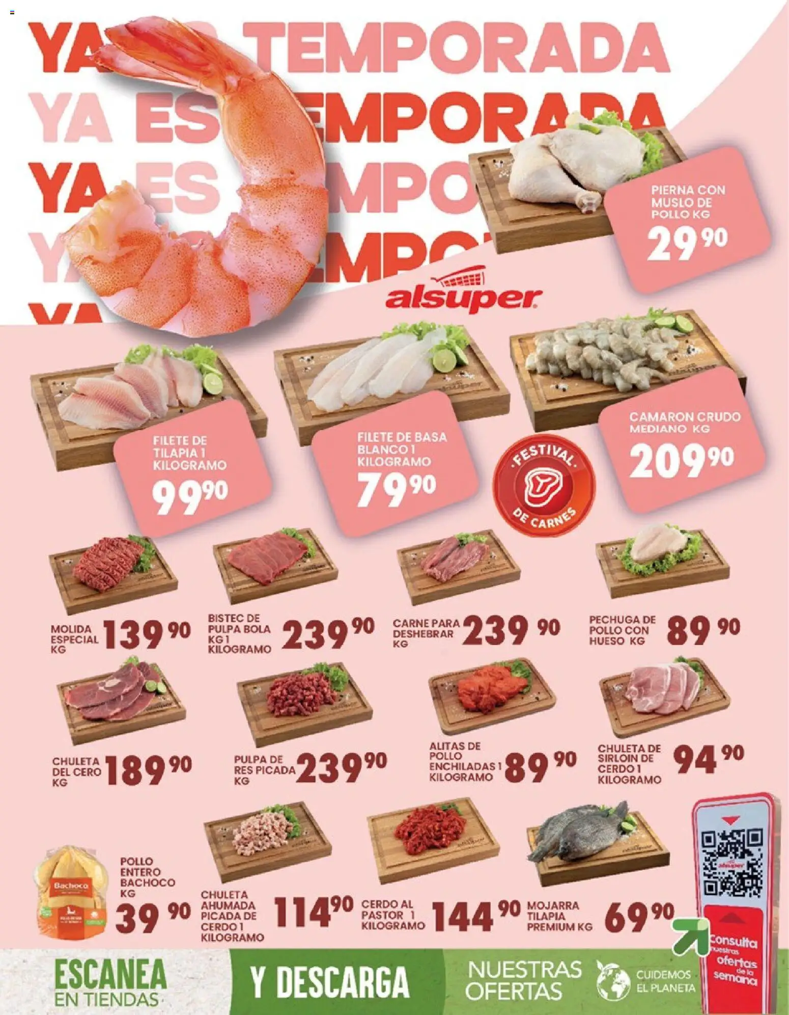 Nuevas ofertas de Alsuper válidas en toda la República Mexicana desde el 24.03.2026. ¡Encuentra las mejores ofertas en Alsuper folleto Calera! | Página: 8 | Productos: Pollo, Cerdo, Res