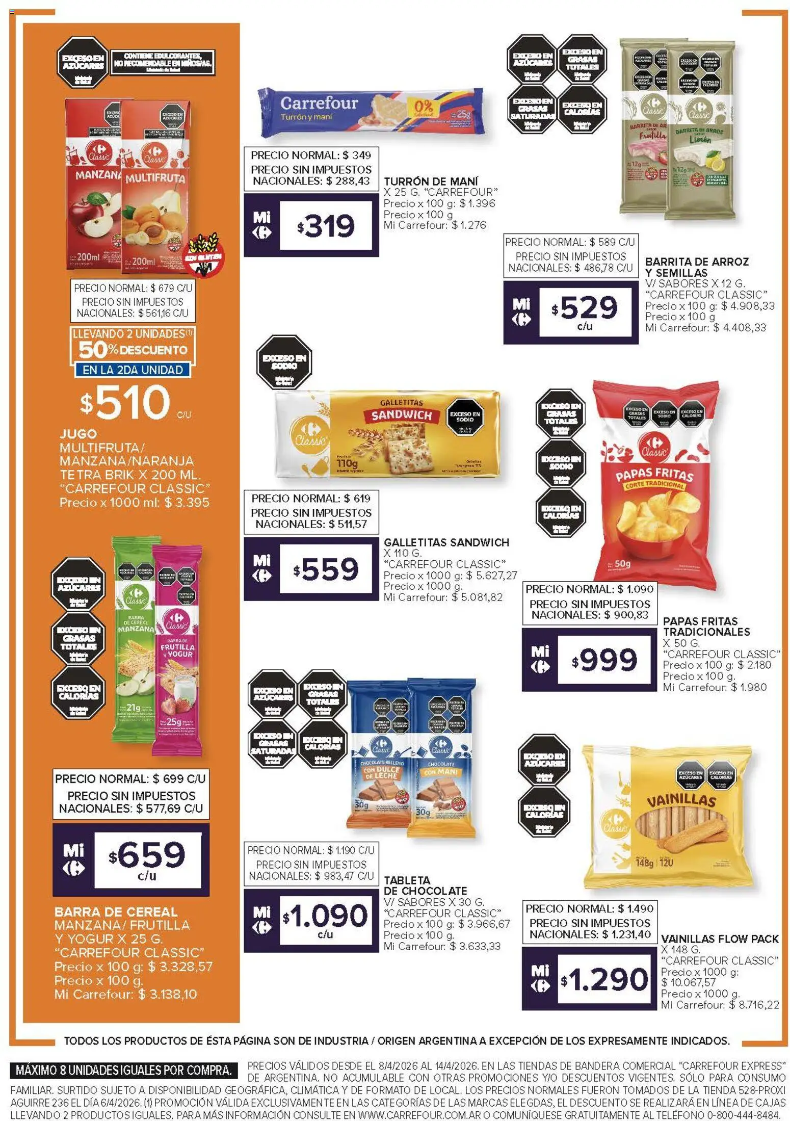 Carrefour Express ofertas │ válido desde el 08.04.2026 | Página: 3 | Productos: Tableta, Edulcorante, Manzana, Chocolate