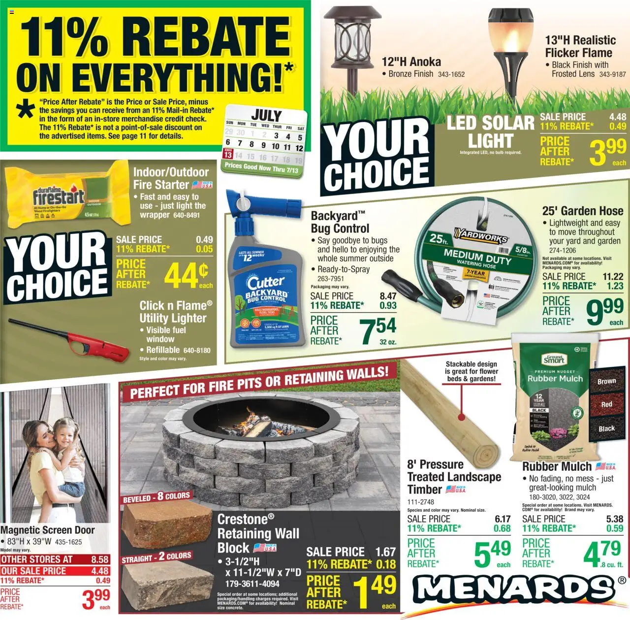 Menards Weekly Ad - valid from 03.07.2025 | Page: 1 | Products: Starter, Lighter, Cutter
