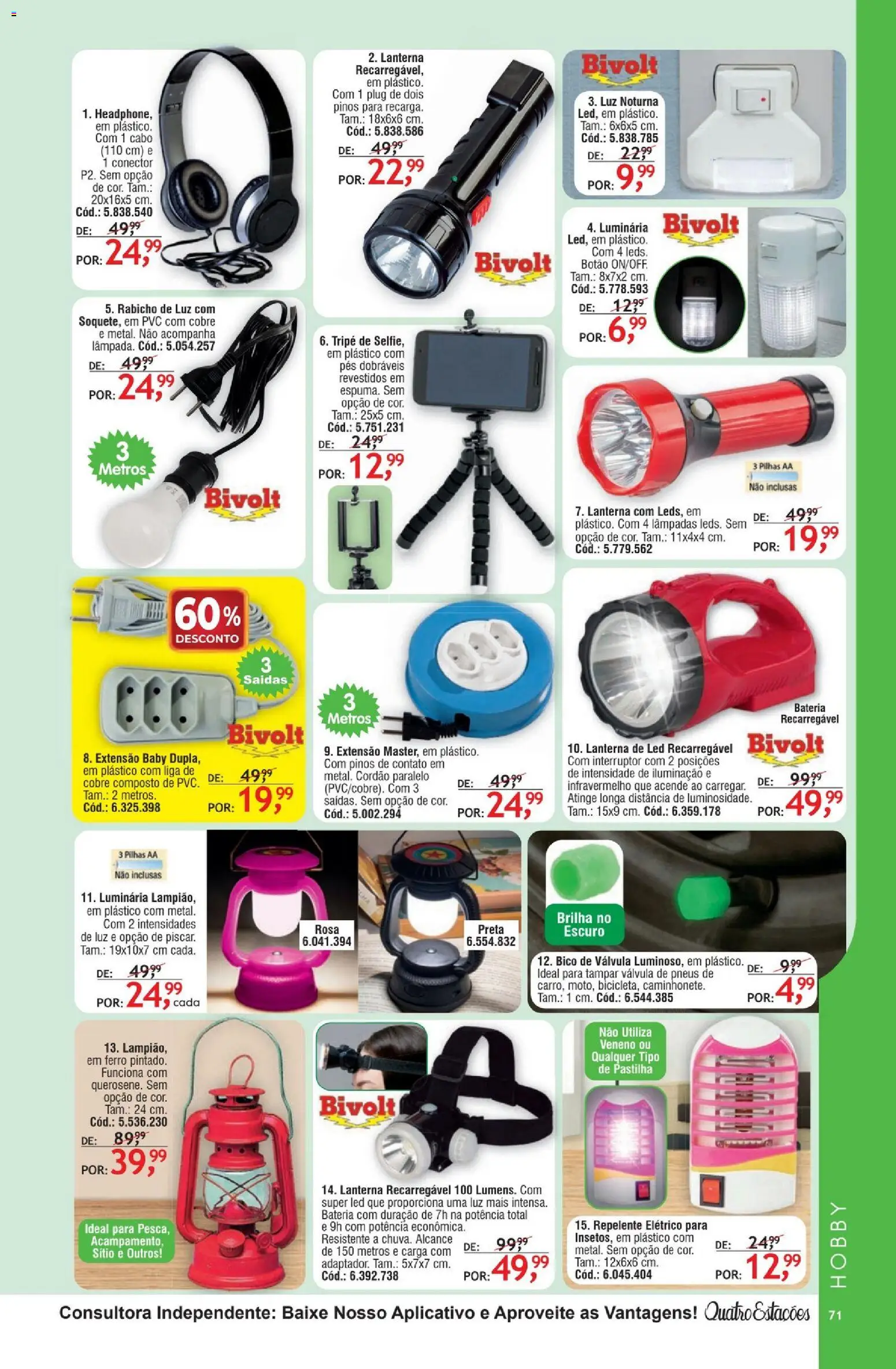 Quatro Estações Folheto - válido de 01.05.2026 | Página: 67 | Produtos: Lanterna, Luminária, Bico, Repelente