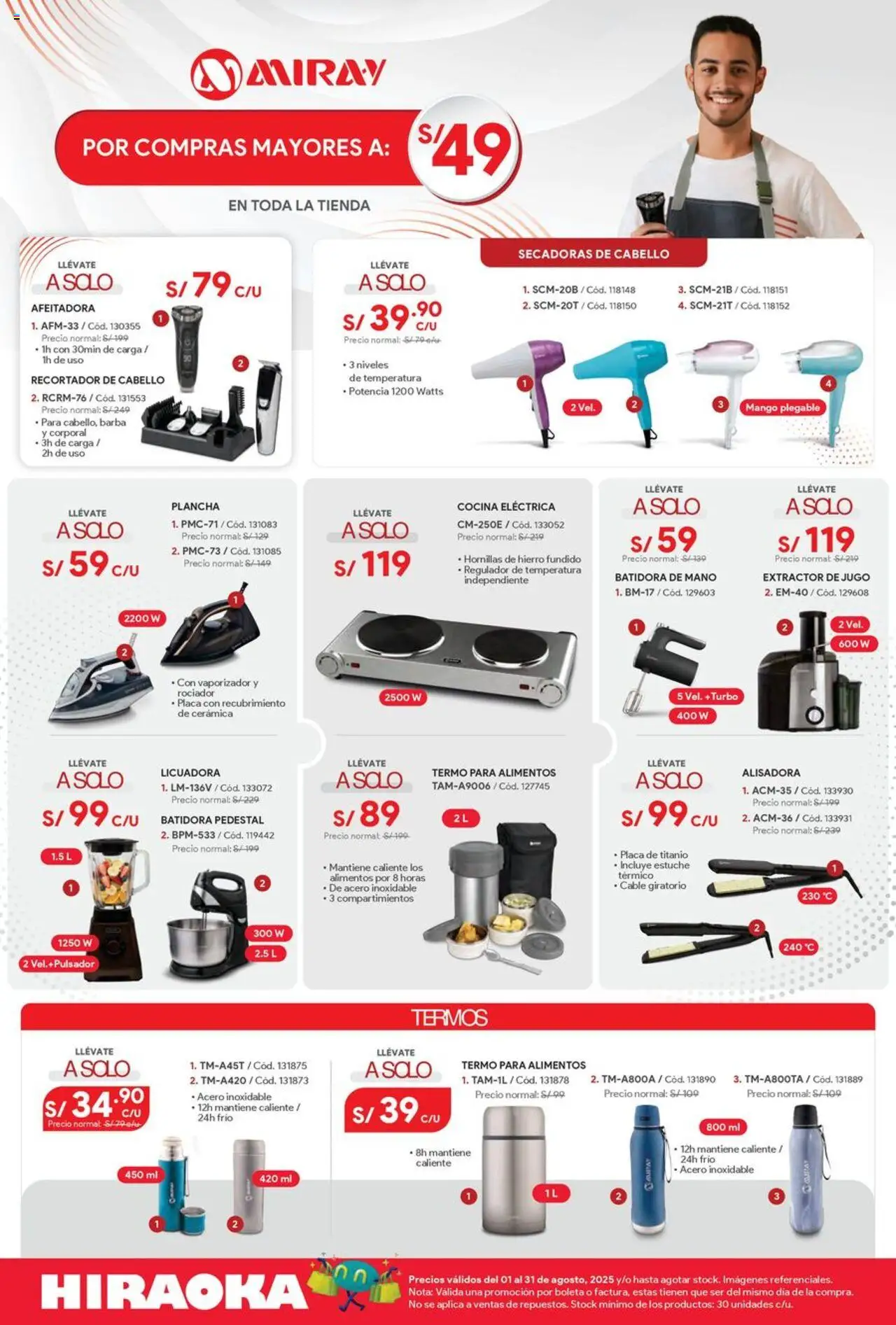 Catálogo Hiraoka válido desde 01.08.2025 | Página: 4 | Productos: Jugo, Cable, Batidora, Licuadora