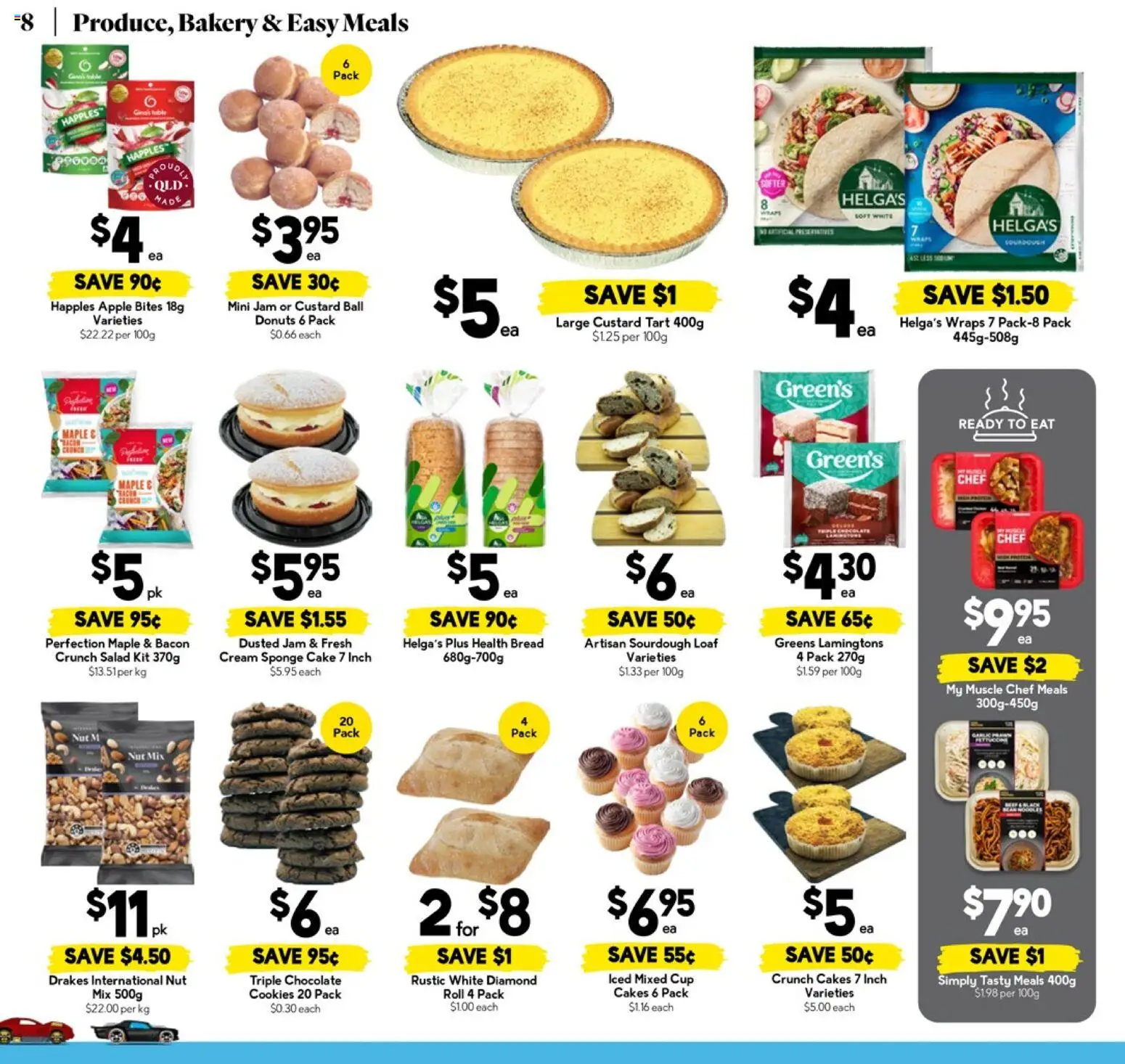 Drakes catalogue - valid from 12.11.2025 | Page: 8 | Products: Bread, Noodles, Sponge, Greens