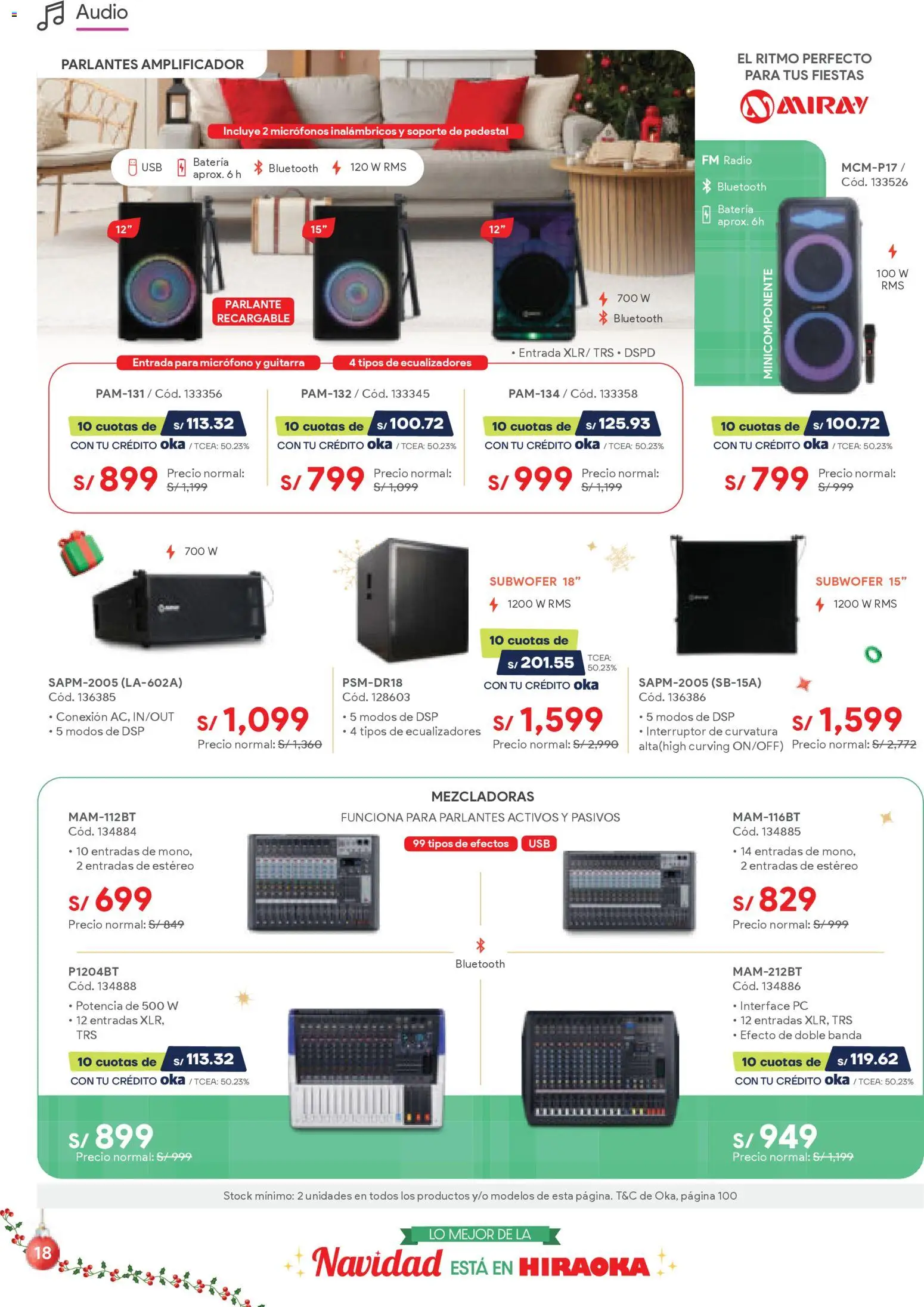 Catálogo Hiraoka válido desde 06.12.2025 | Página: 18 | Productos: Batería, Audio, Micrófono, Parlante