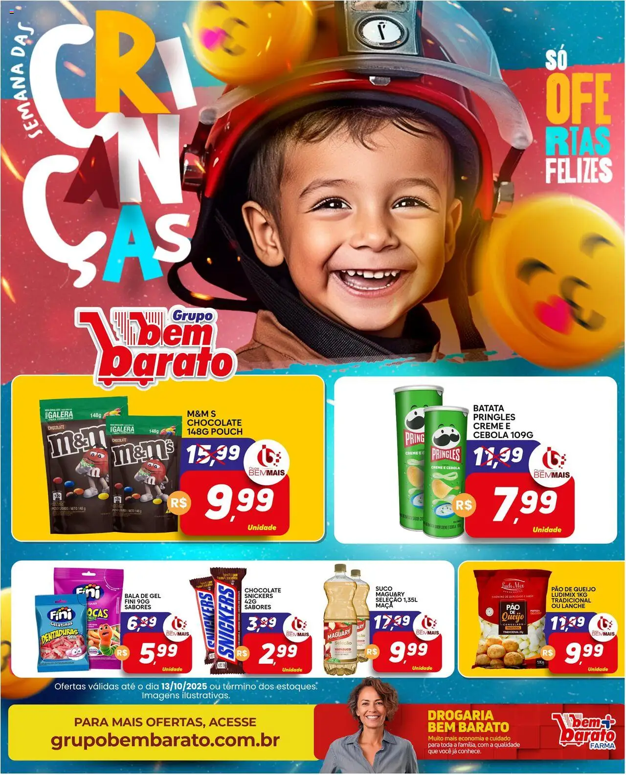 Supermercado Bem Barato Folheto - válido de 07.10.2025 | Página: 1 | Produtos: Chocolate, Creme, Batata, Pão de queijo