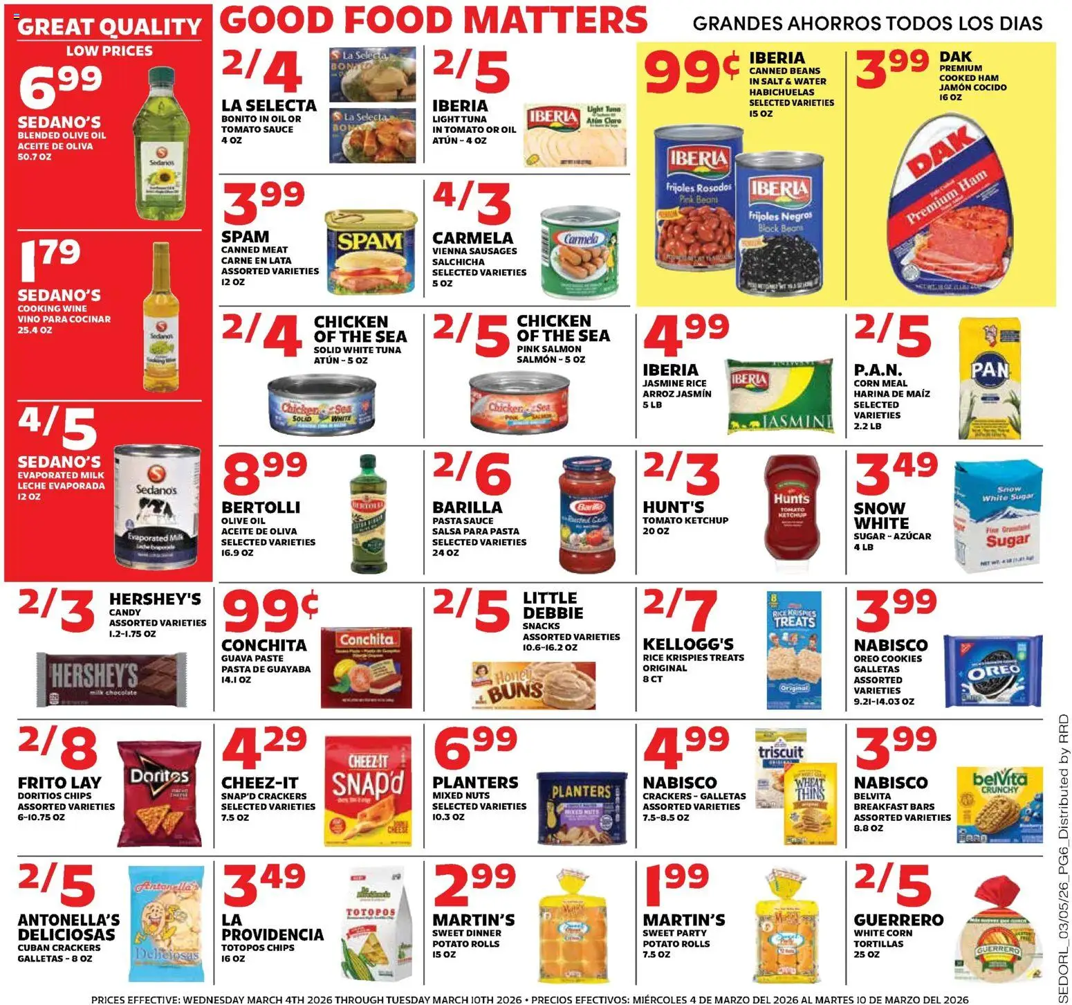 Sedano's Weekly Ad - valid from 04.03.2026 | Page: 6 | Products: Ham, Chips, Water, Sugar