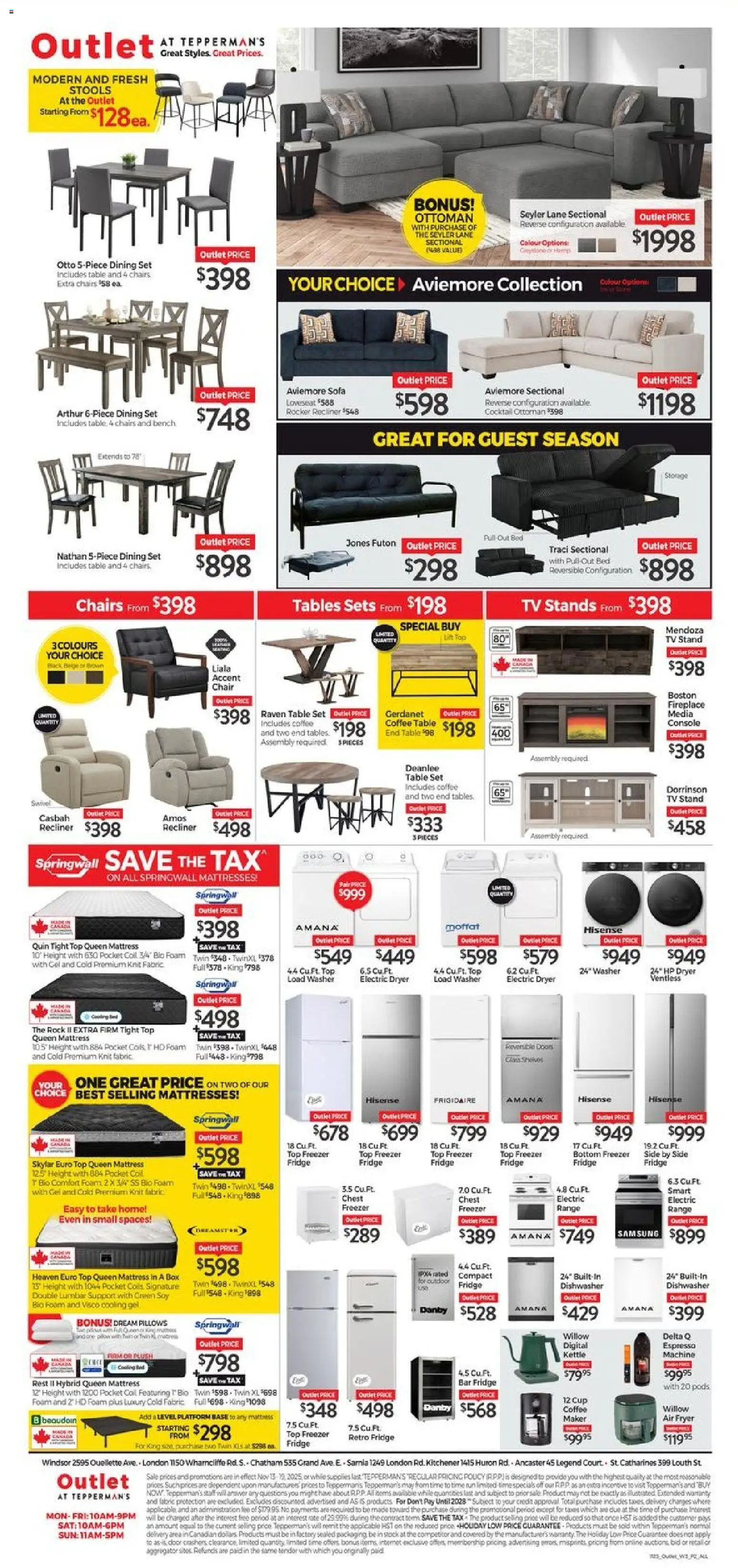 Tepperman's flyer valid from 13.11.2025 | Page: 10 | Products: Dishwasher, Sofa, Chair, Box