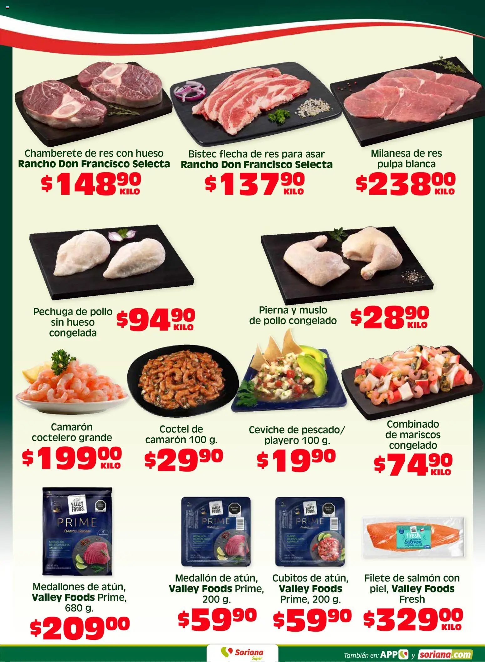 Nuevas ofertas de Soriana válidas en toda la República Mexicana desde el 17.04.2026. ¡Encuentra las mejores ofertas en Soriana Fin de Semana Súper: Tamaulipas (excepto Cd. Victoria y Tampico)! | Página: 4 | Productos: Pollo, Milanesa, Atún, Res