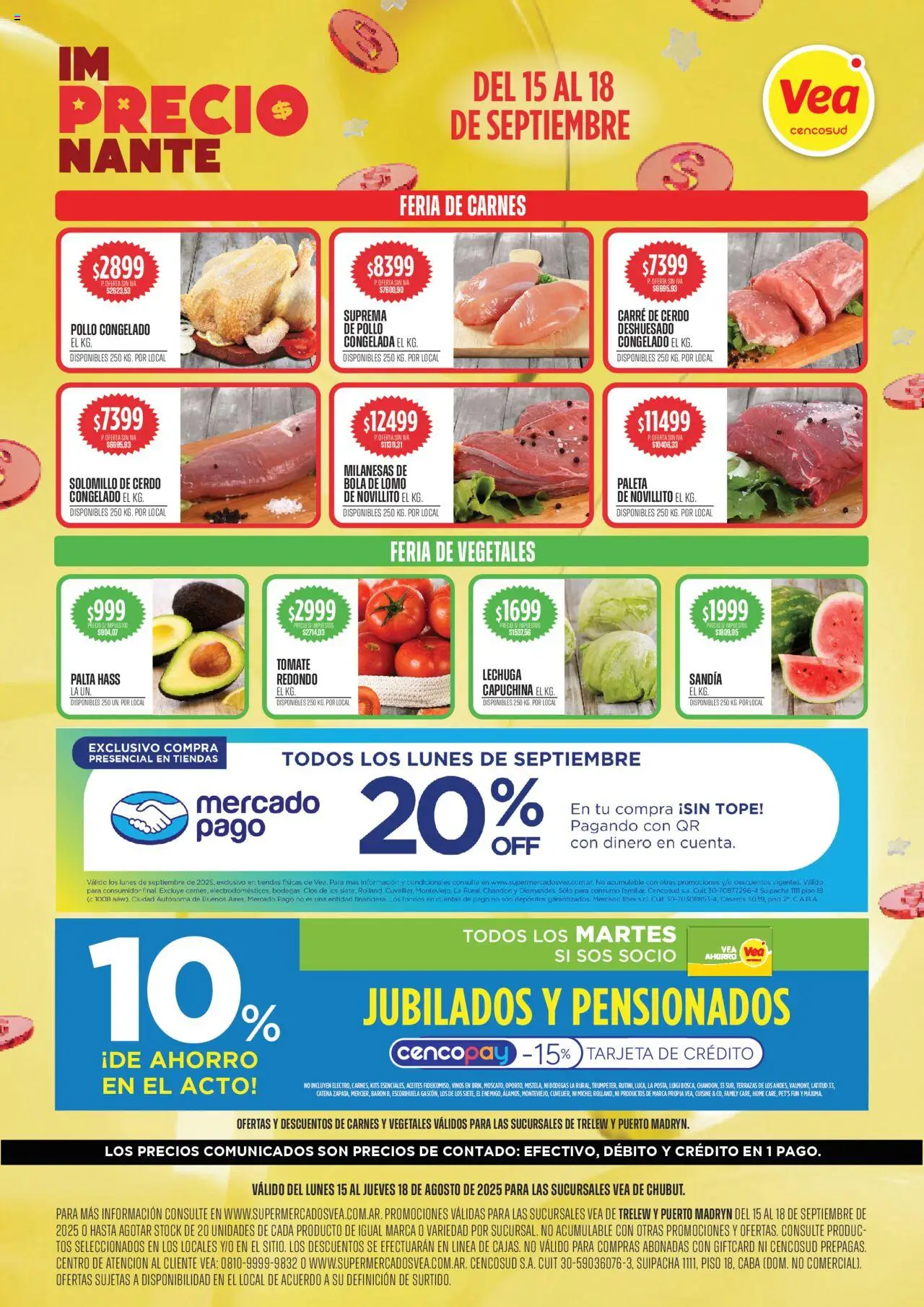 Vea ofertas - Chubut │ válido desde el 15.09.2025 | Página: 1 | Productos: Pollo, Paleta, Tomate, Lechuga