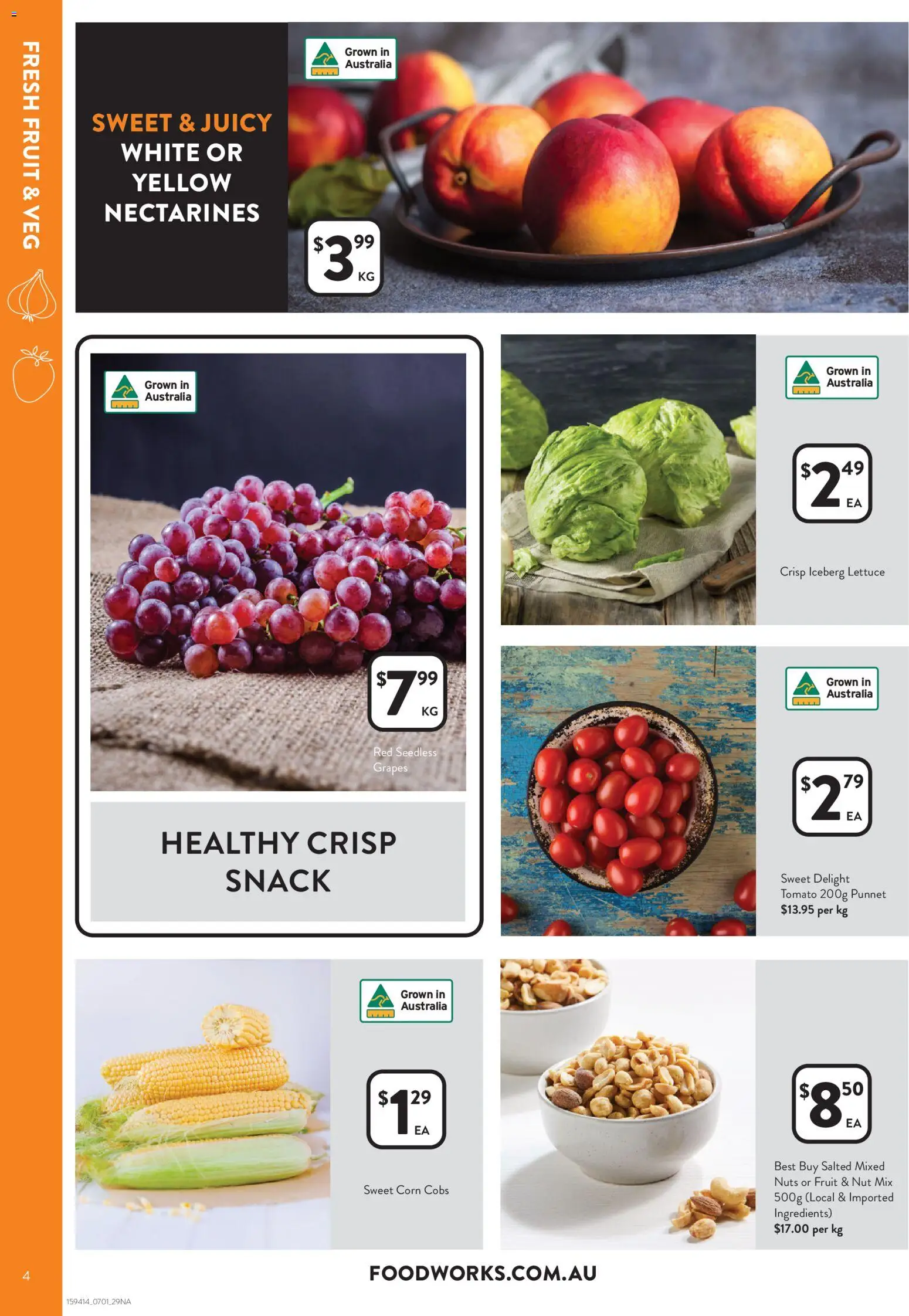 Foodworks catalogue - valid from 07.01.2026 | Page: 4 | Products: Lettuce, Nuts, Grapes
