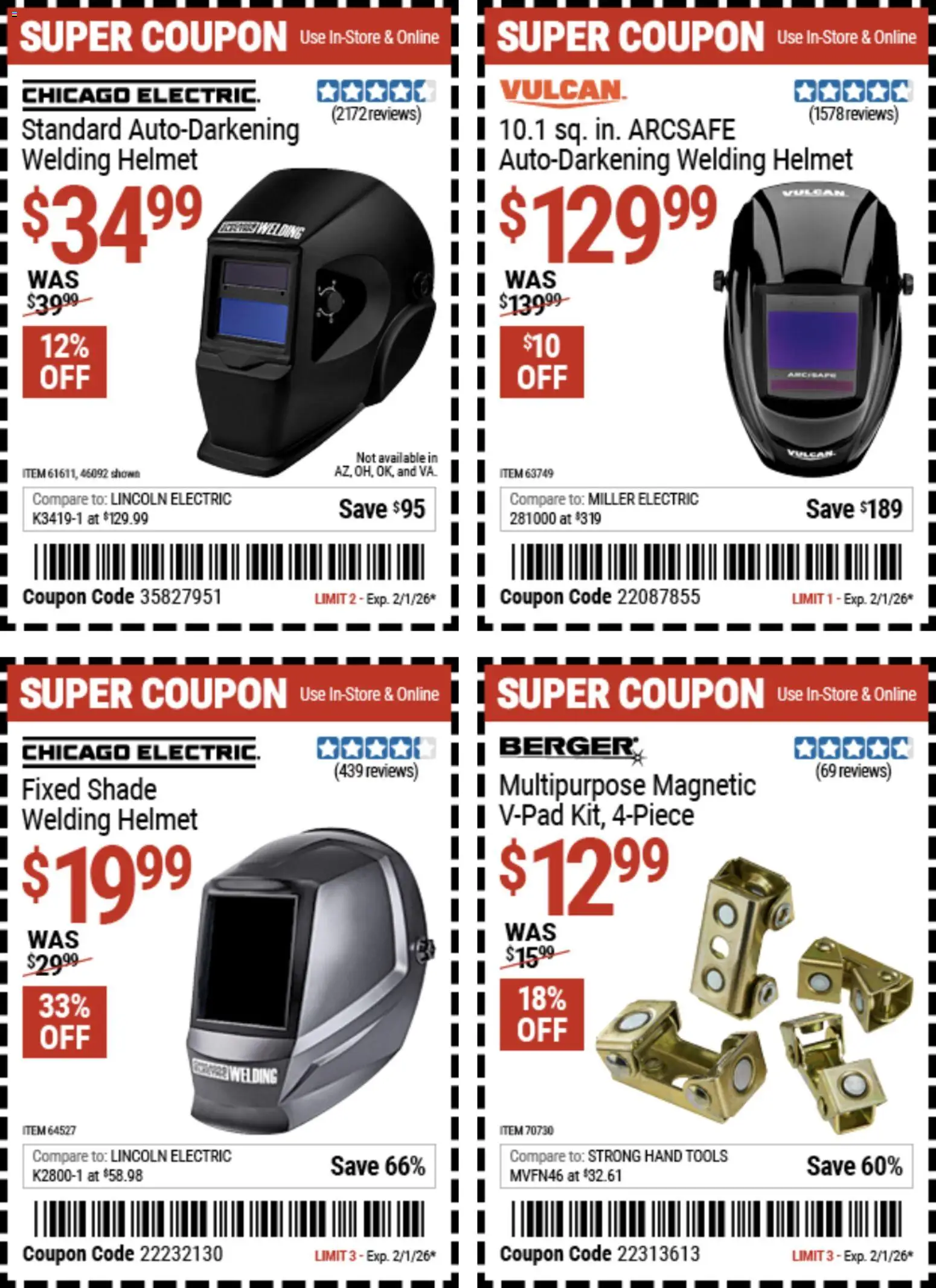 Harbor Freight Weekly Ad - valid from 20.01.2026 | Page: 10 | Products: Welding Helmet