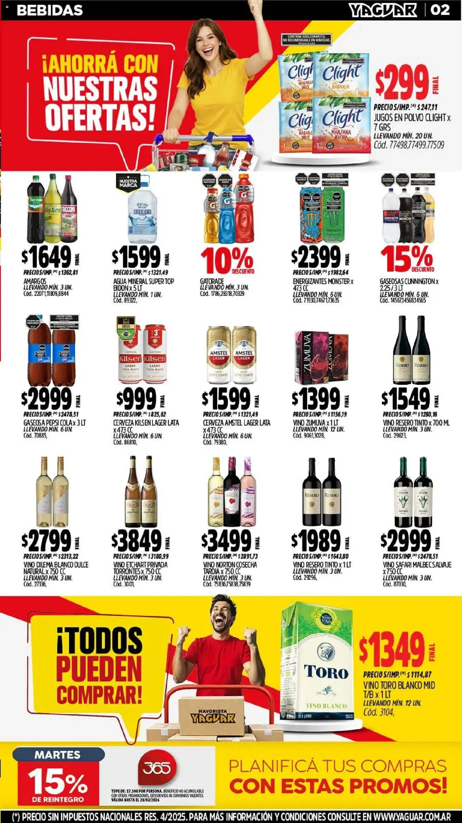 Yaguar - Oferta Semanal Misiones │ válido desde el 23.02.2026 | Página: 2 | Productos: Bidón, Gaseosa, Manzana, Vino