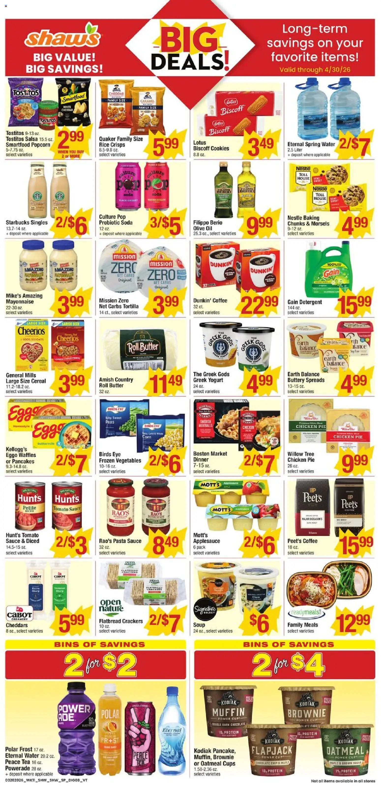 Shaw's Weekly Ad - VT - valid from 20.03.2026 | Page: 9 | Products: Butter, Yogurt, Mayonnaise, Chocolate Chip