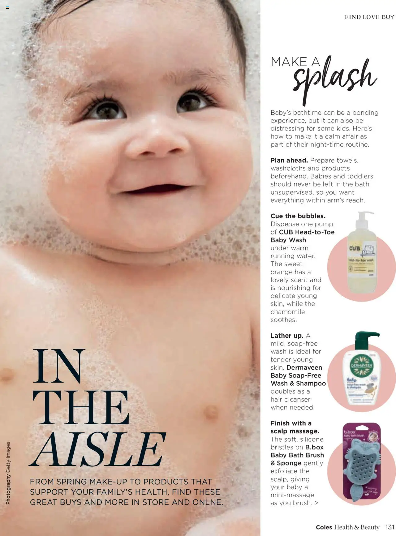 Coles catalogue - valid from 07.10.2024 | Page: 131 | Products: Bath, Shampoo, Makeup, Sponge