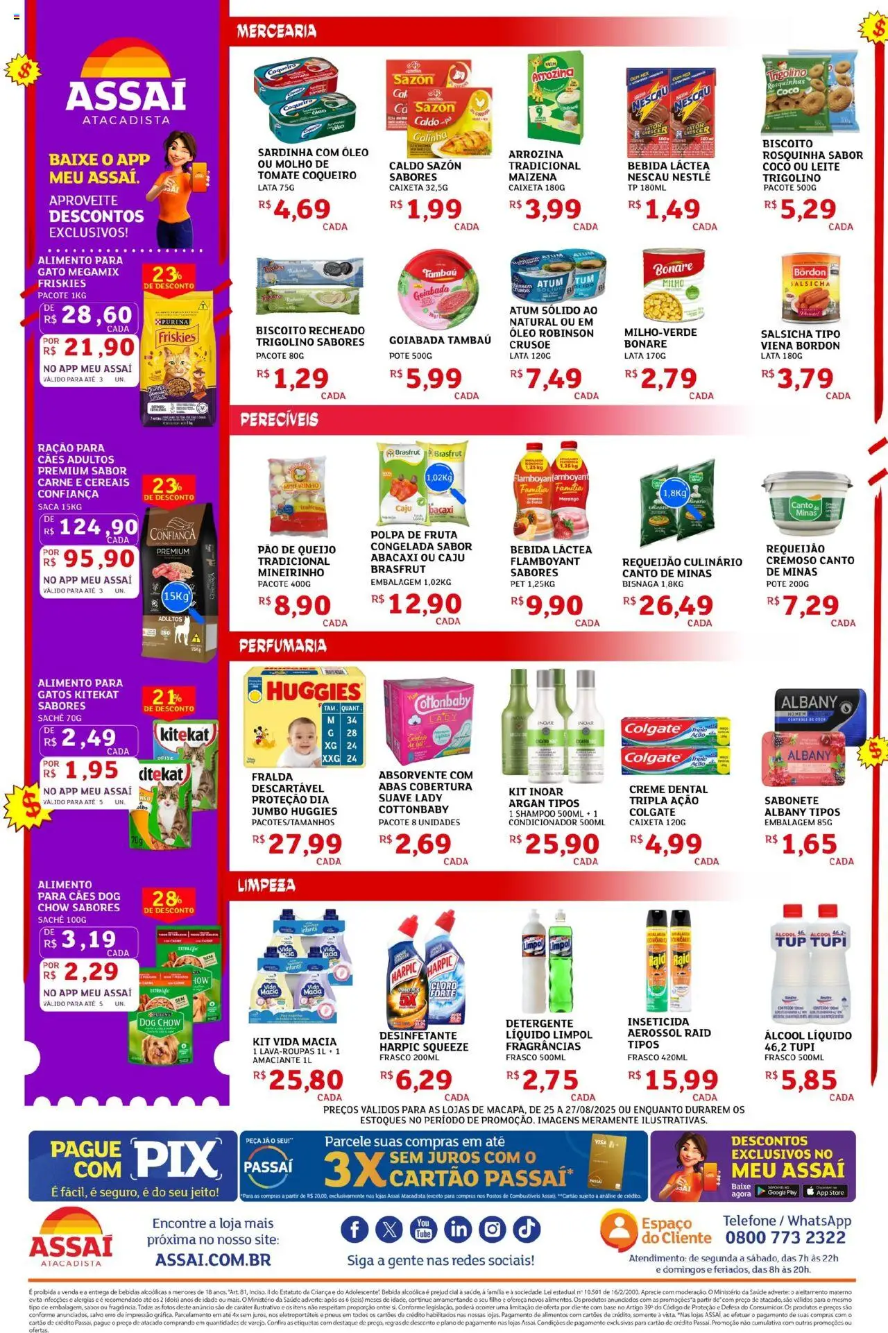 Assaí Atacadista Folheto - válido de 25.08.2025 | Página: 2 | Produtos: Pneus, Absorvente, Amaciante, Pão de queijo
