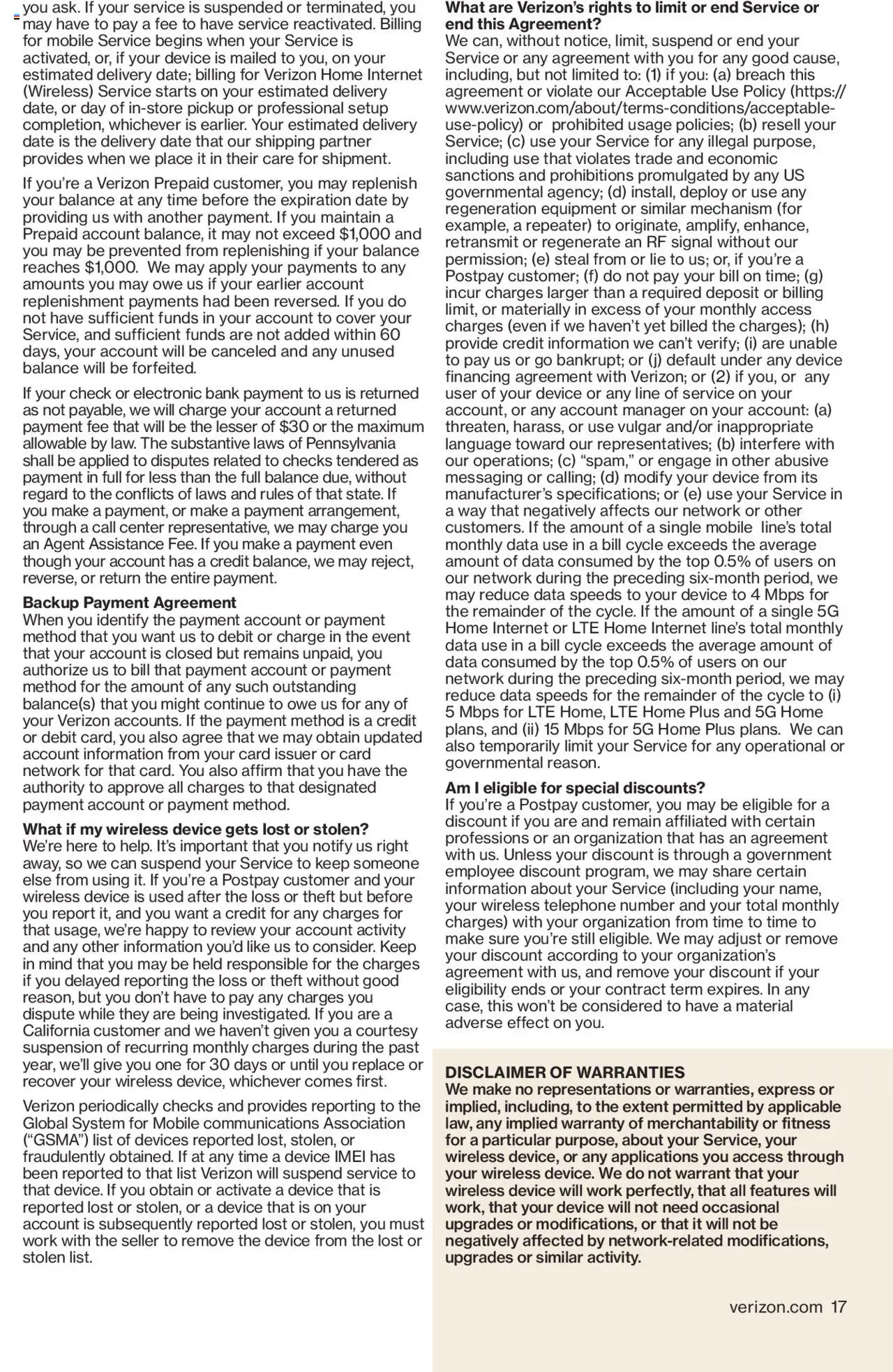 Verizon Brochure - valid from 01.11.2024 | Page: 17 | Products: Date, Telephone