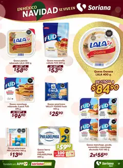 Vista previa de Soriana - Preciazazaso Súper: Valle de México, nuevo folleto de la tienda, válido en México a partir del 13.11.2025 | Página: 17 | Productos: Mozarella, Leche, Queso, Barra