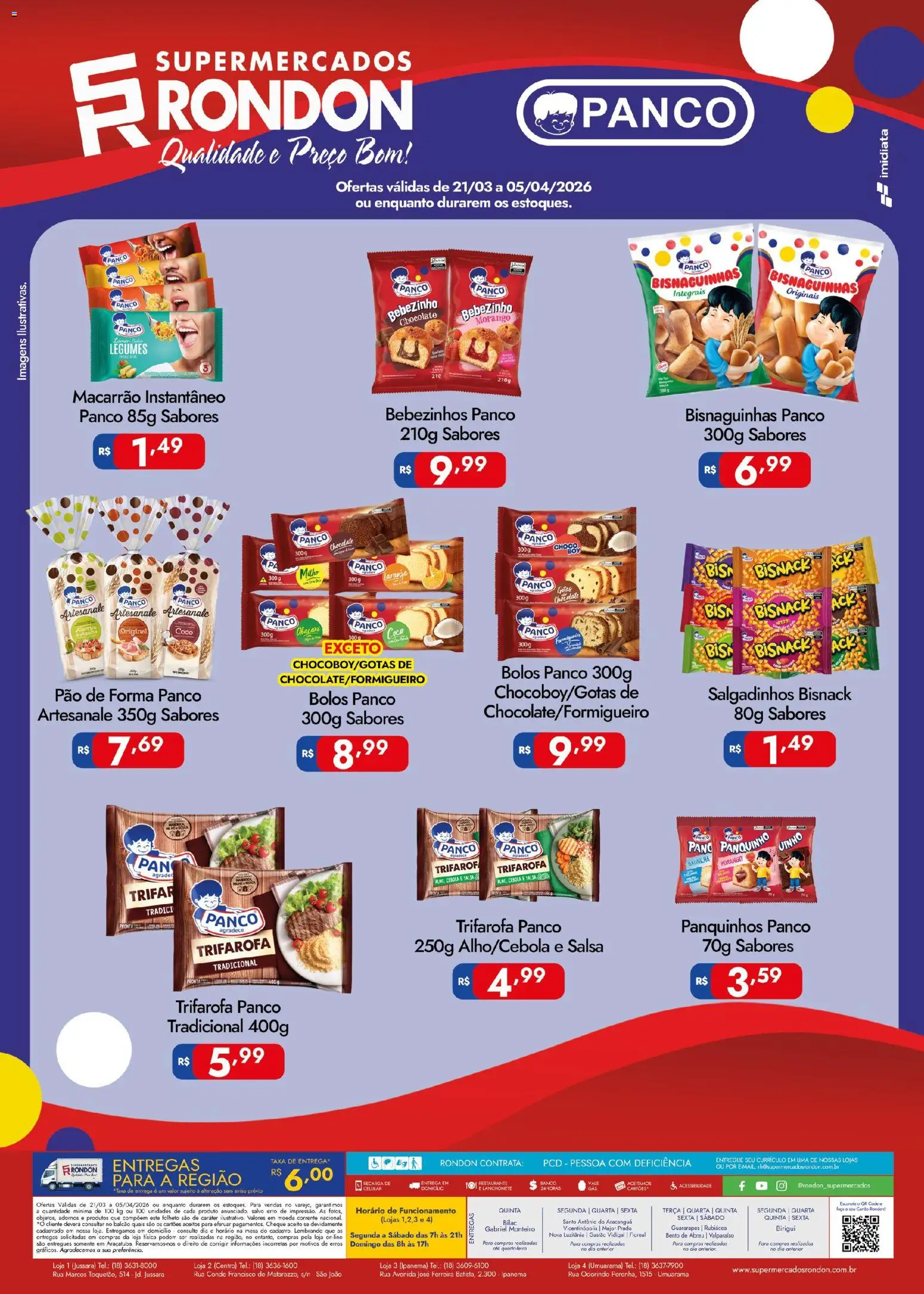 Supermercados Rondon Folheto - válido de 21.03.2026 | Página: 2 | Produtos: Coco, Mesa, Pão, Chocolate