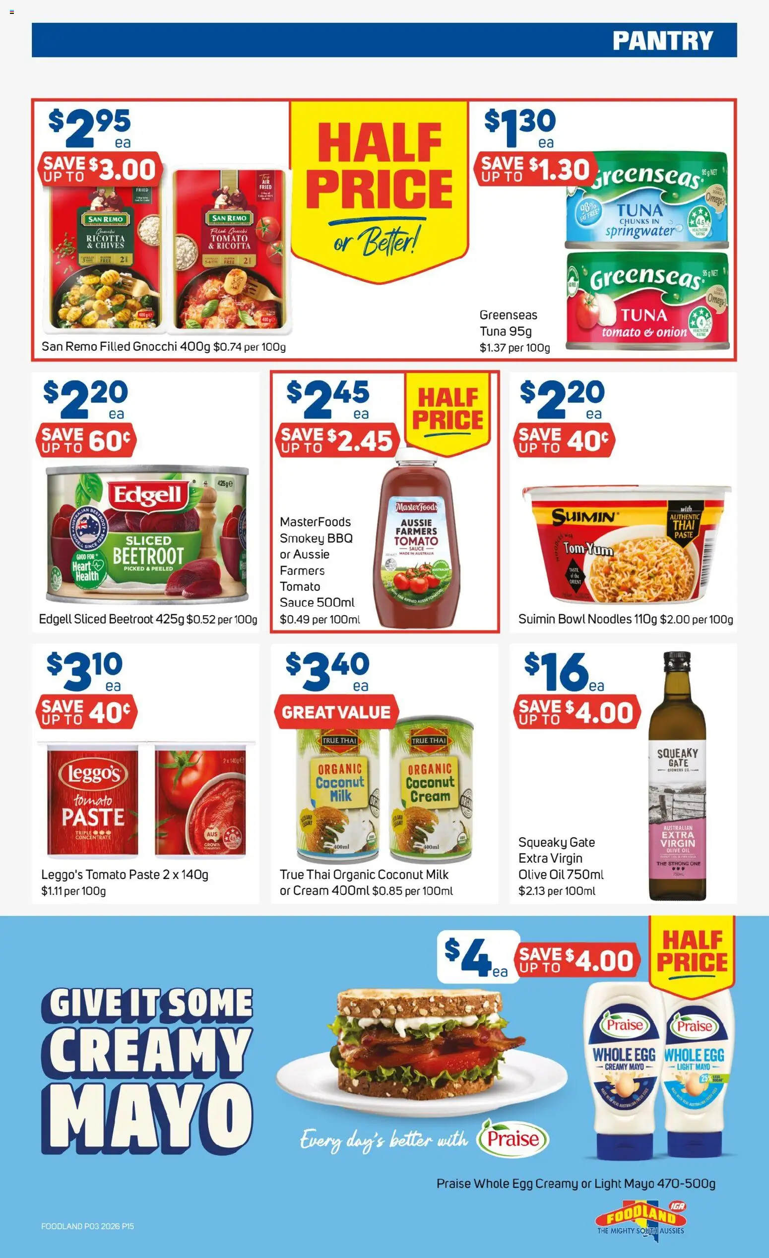Foodland catalogue - valid from 14.01.2026 | Page: 15 | Products: Gate, Milk, Noodles, Cream