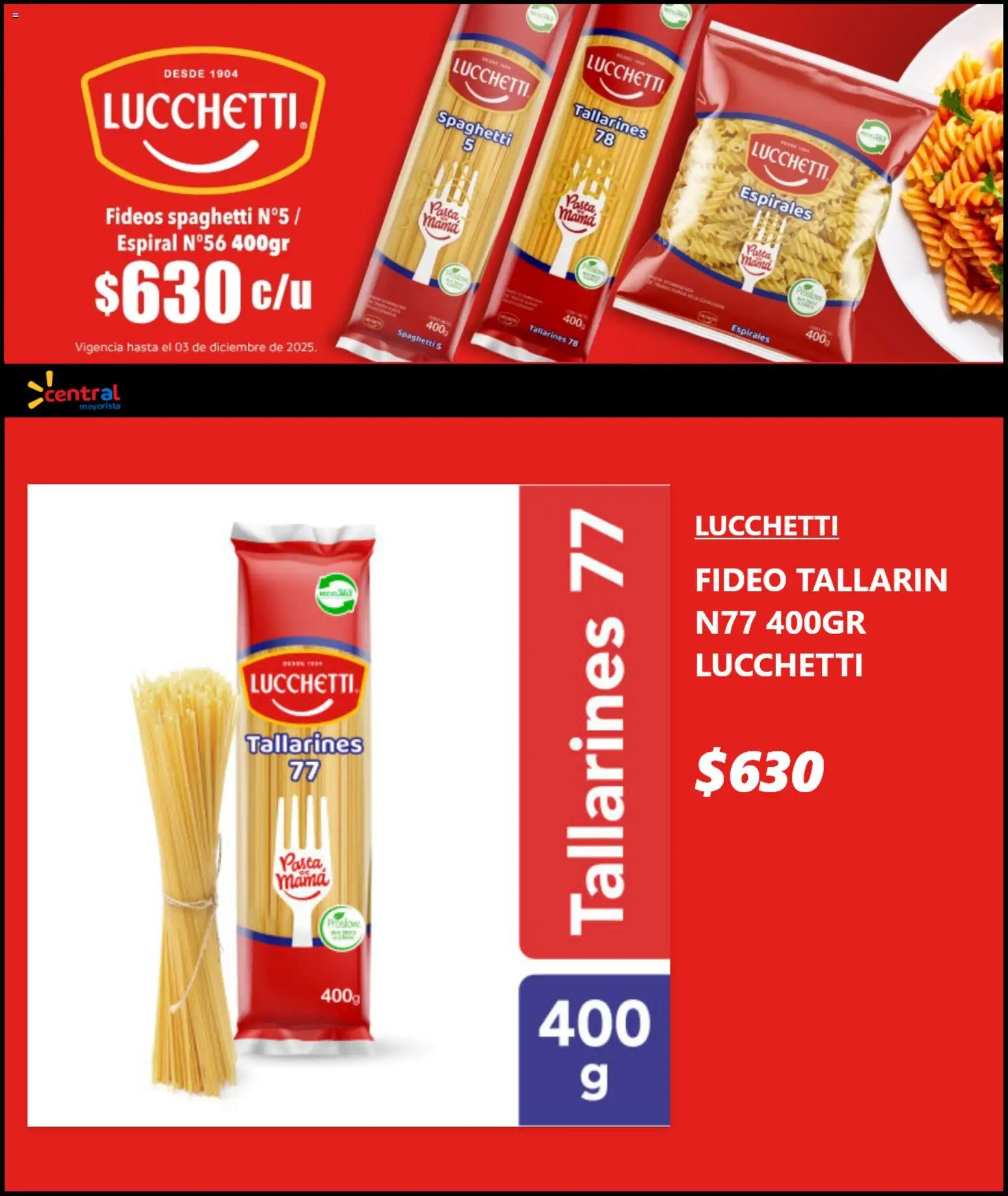 Central Mayorista ofertas  │ válido desde el 07.01.2026 | Página: 5 | Productos: Fideos, Pasta