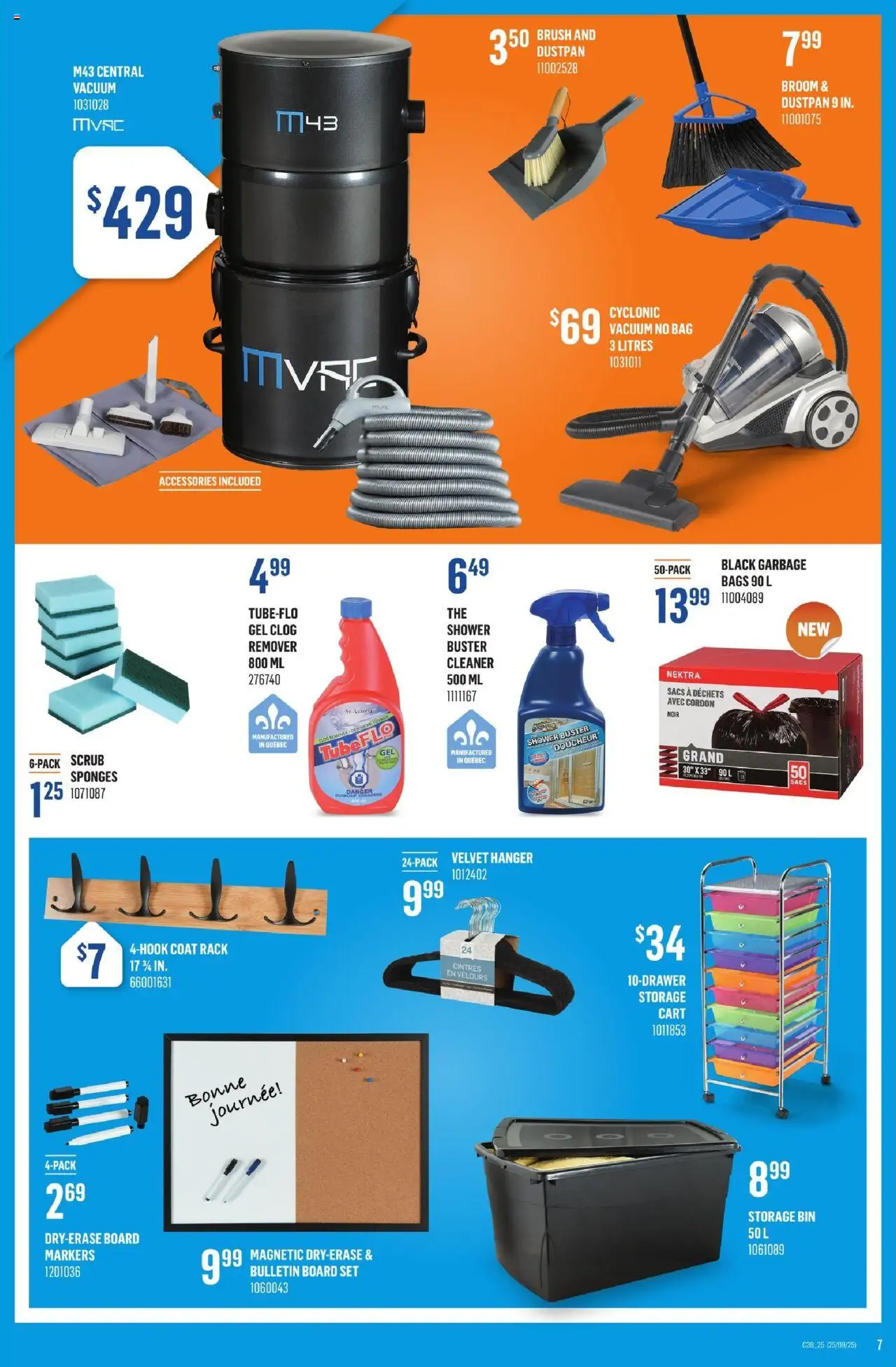 Canac flyer valid from 25.09.2025 | Page: 7 | Products: Bag, Brush, Shower, Coat