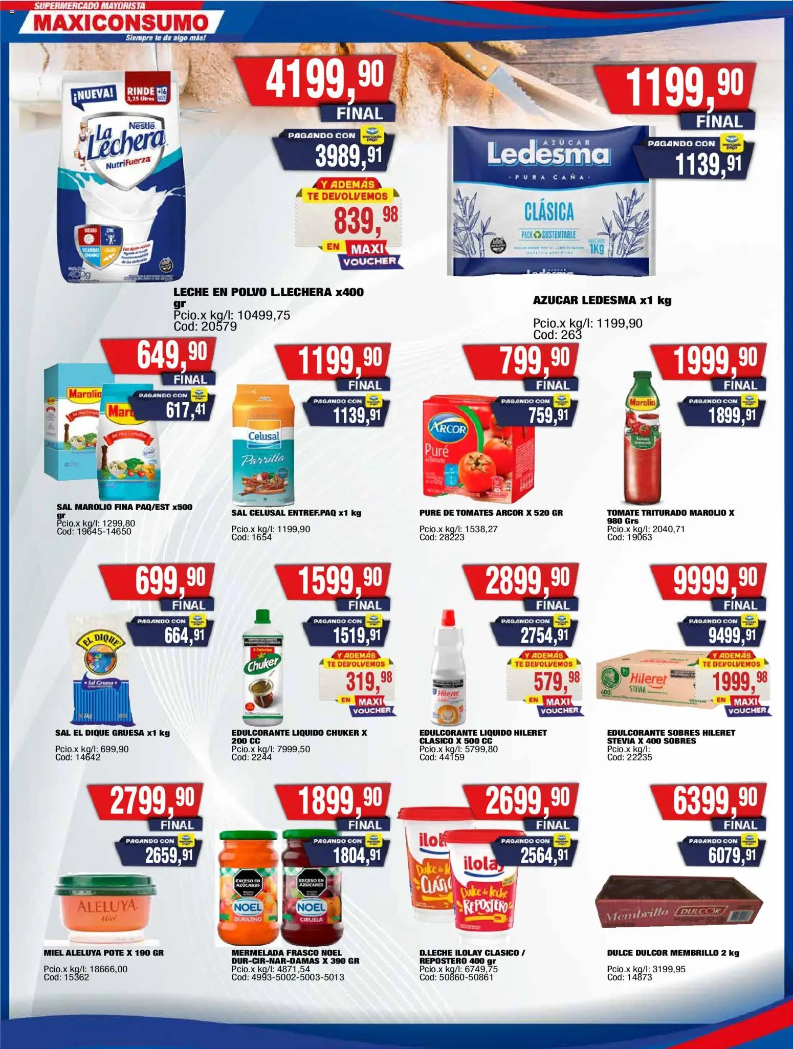 Maxiconsumo ofertas │ válido desde el 23.03.2026 | Página: 6 | Productos: Parrilla, Edulcorante, Sal, Leche