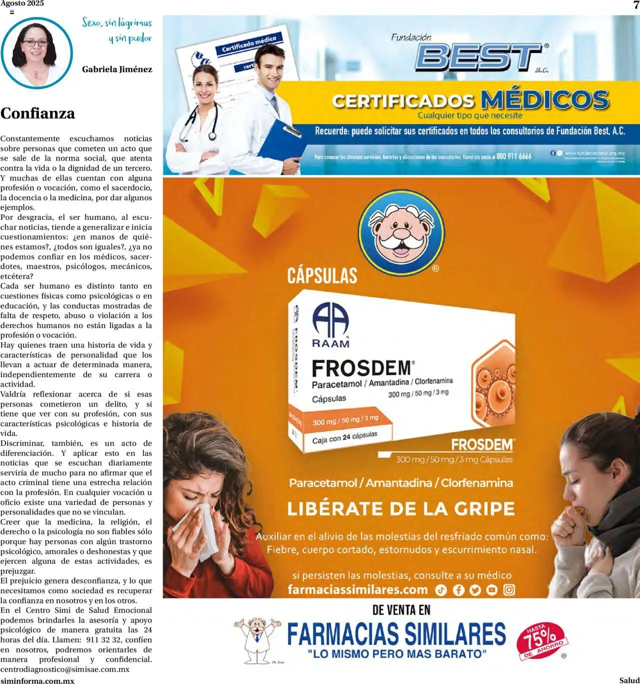 Nuevas ofertas de Farmacias Similares válidas en toda la República Mexicana desde el 15.08.2025. ¡Encuentra las mejores ofertas en Farmacias Similares - Catálogo Siminforma! | Página: 7 | Productos: Caja, Sobre