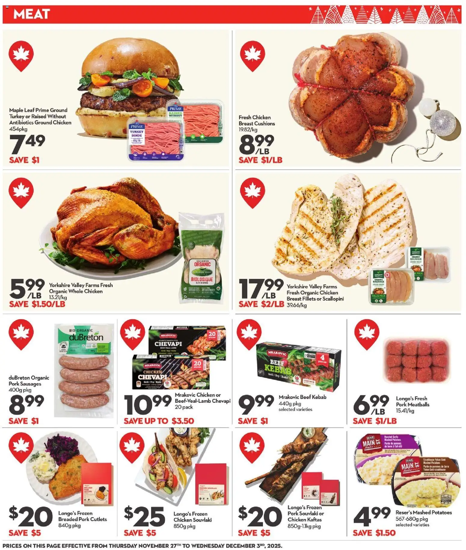 Longo's flyer valid from 27.11.2025 | Page: 6 | Products: Beef, Turkey, Potatoes, Grill