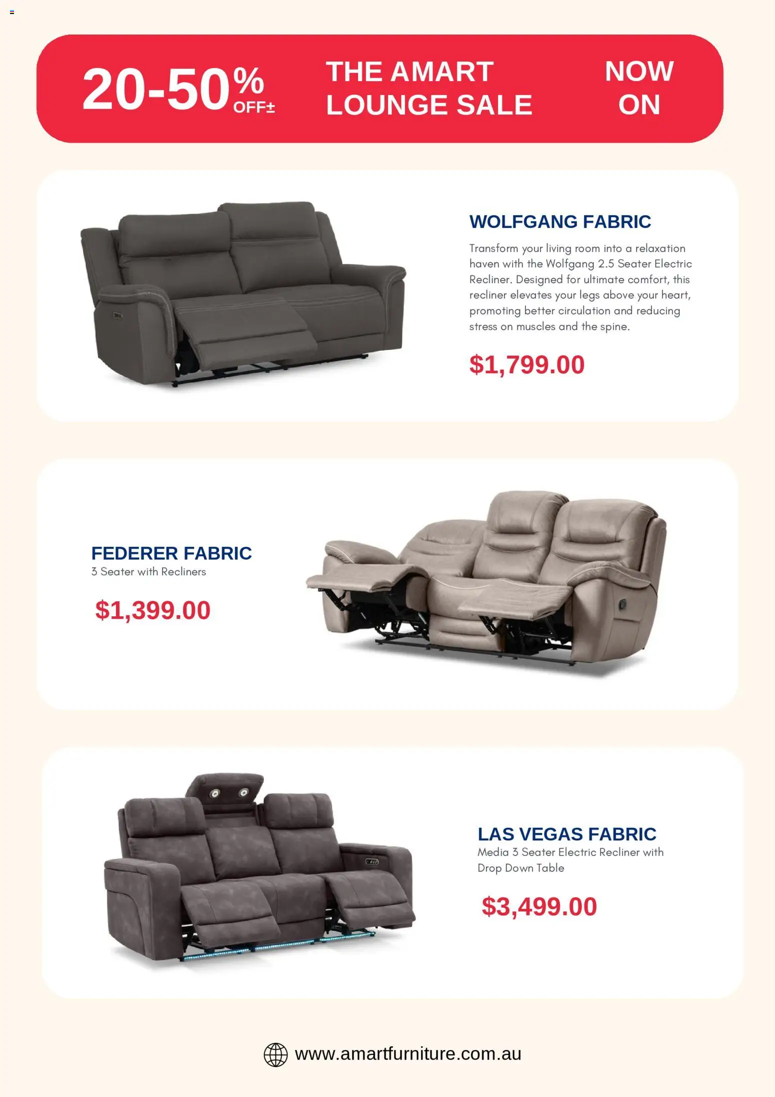 Amart Furniture catalogue - valid from 27.02.2026 | Page: 2 | Products: Table, Recliner