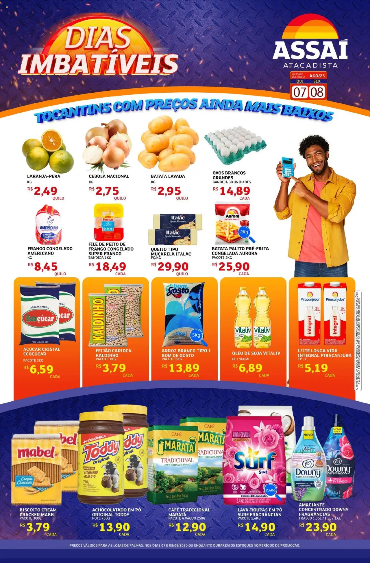 Assaí Atacadista Folheto - válido de 07.08.2025 | Página: 1 | Produtos: Óleo, Muçarela, Frango, Soja