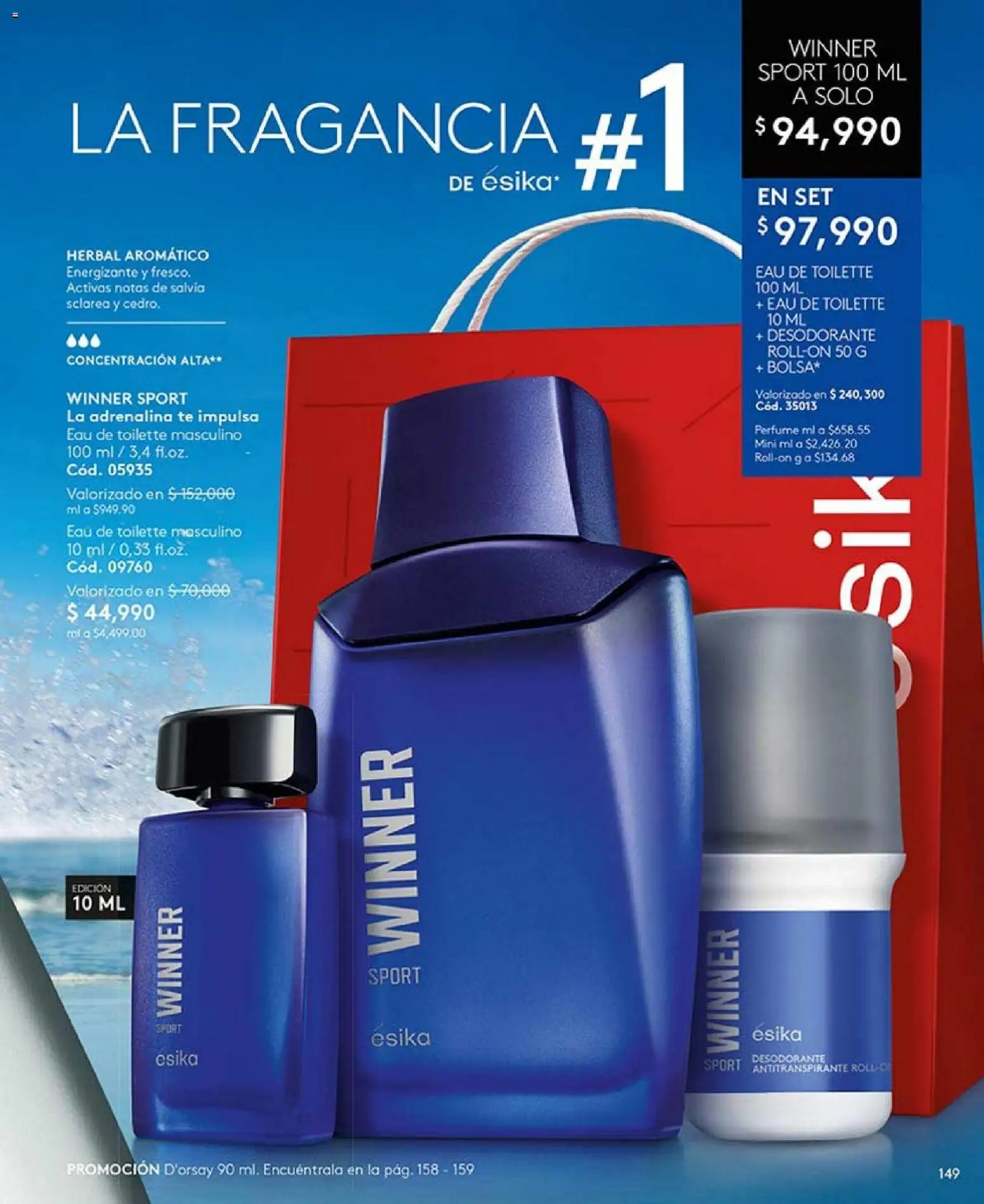 Ésika revista - valida desde el 01.01.2026 | Página: 149 | Productos: Fragancia, Eau de toilette, Desodorante, Antitranspirante