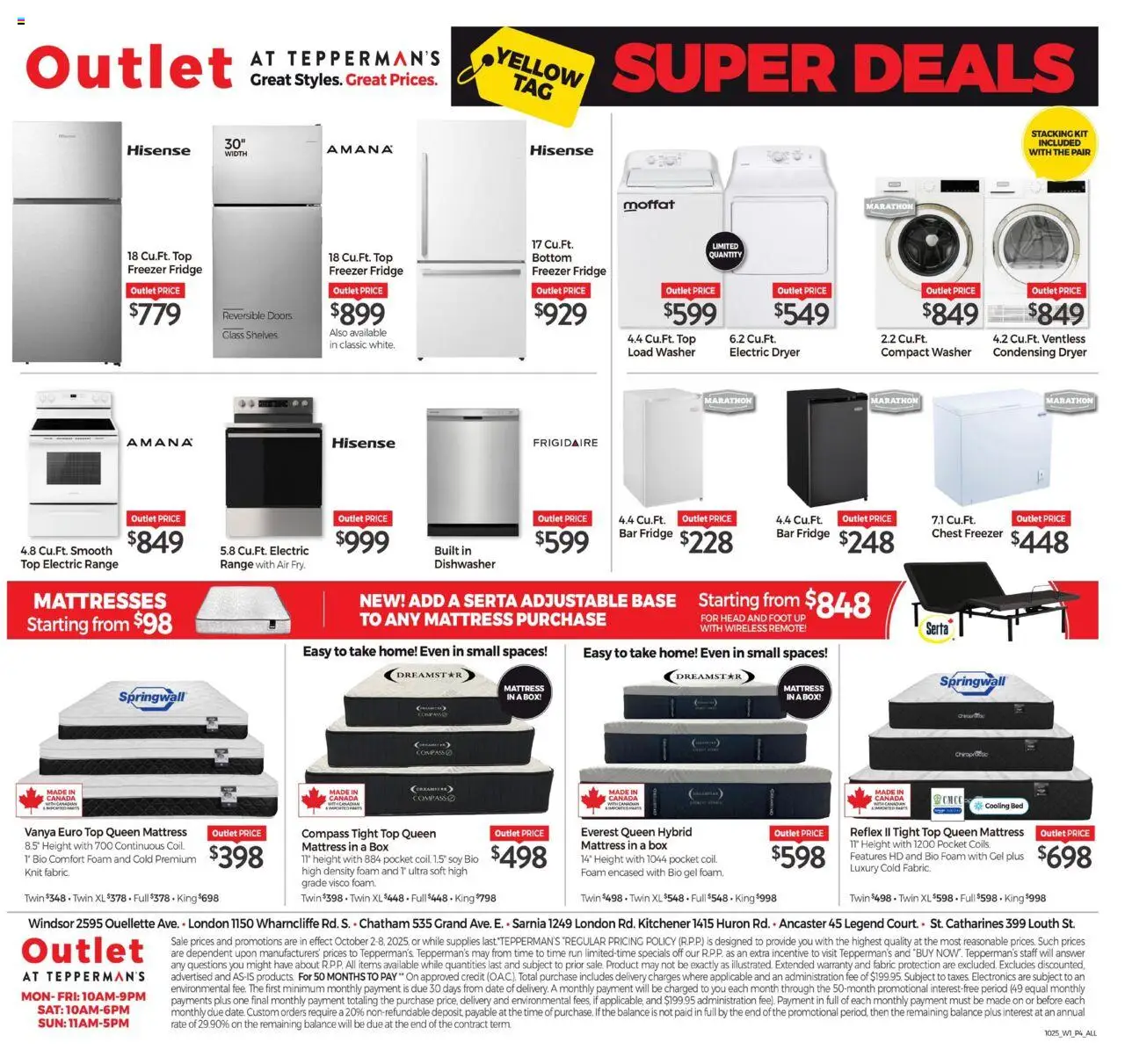 Tepperman's flyer valid from 02.10.2025 | Page: 12 | Products: Dryer, Dishwasher, Mattress, Box