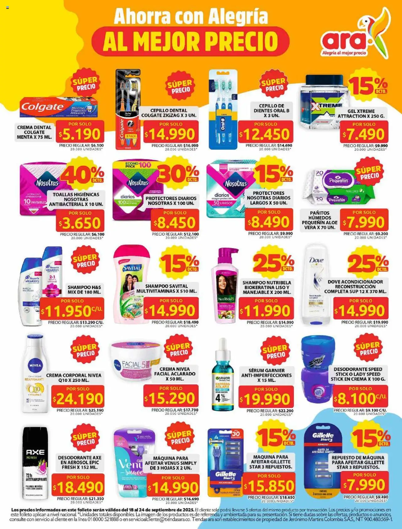 Ara revista - valida desde el 18.09.2025 | Página: 8 | Productos: Crema, Protectores diarios, Toallas, Crema dental