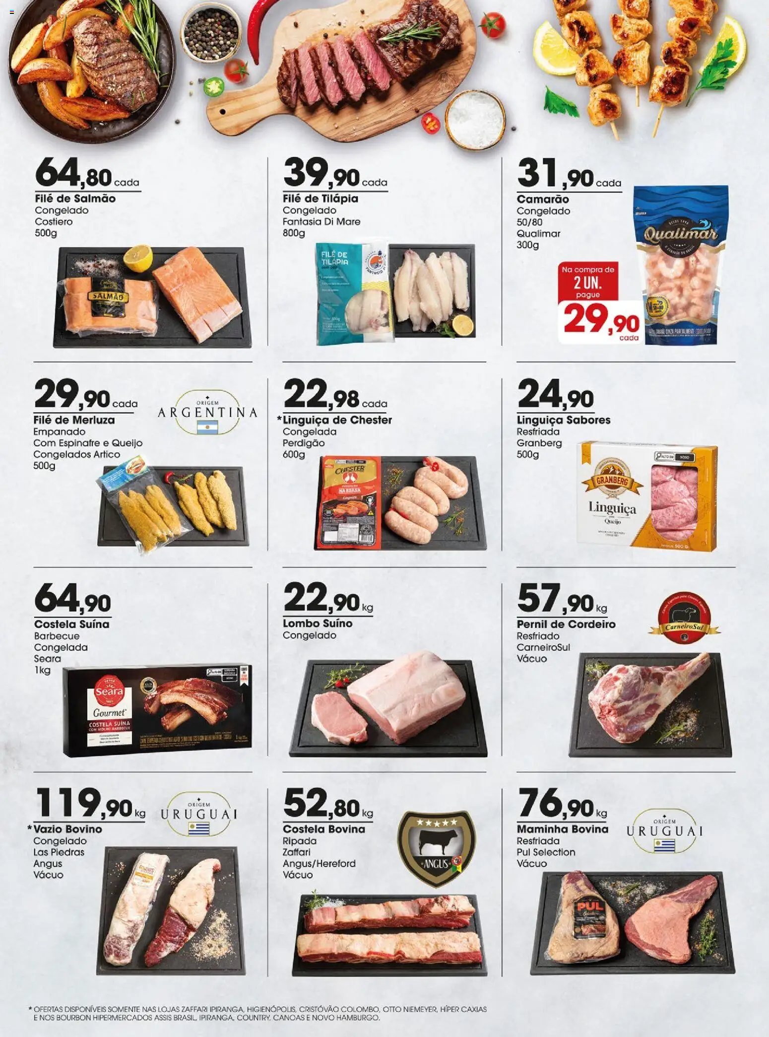 Zaffari Folheto - válido de 16.12.2025 | Página: 14 | Produtos: Lombo, Camarão, Bourbon, Filé de tilápia