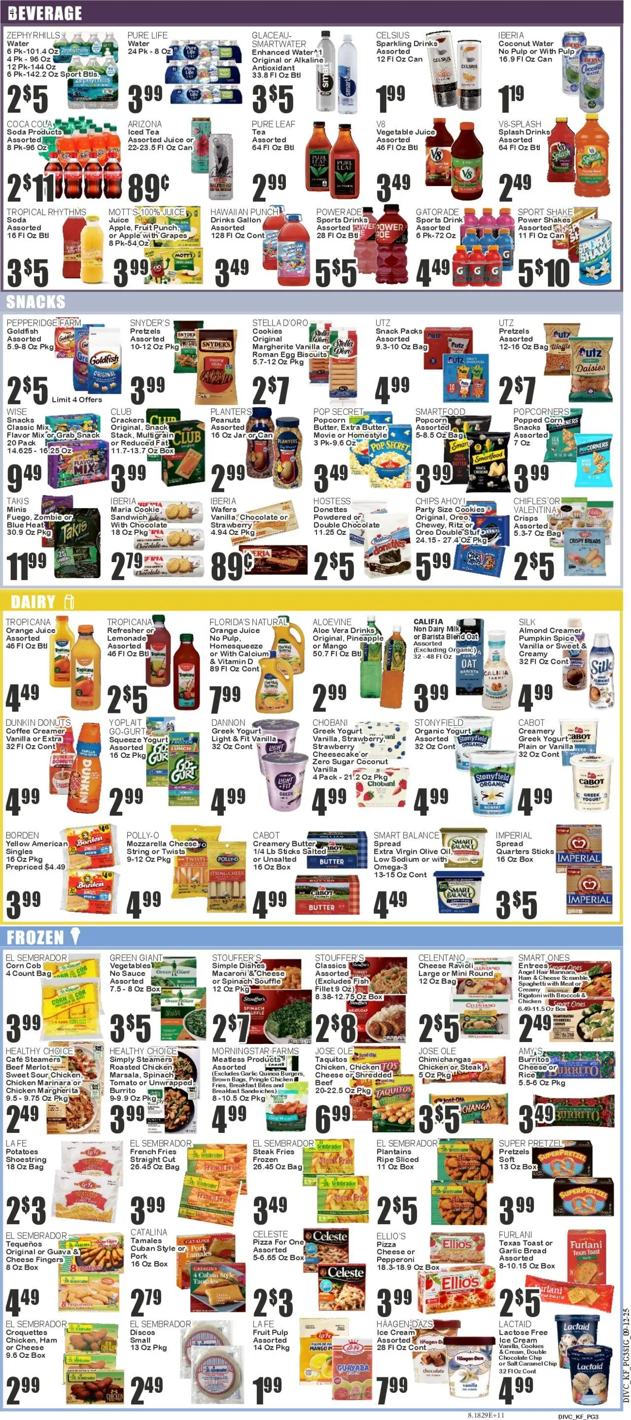 Key Food Weekly Ad - valid from 10.09.2025 | Page: 3 | Products: Pork, Ice cream, Water, Sugar