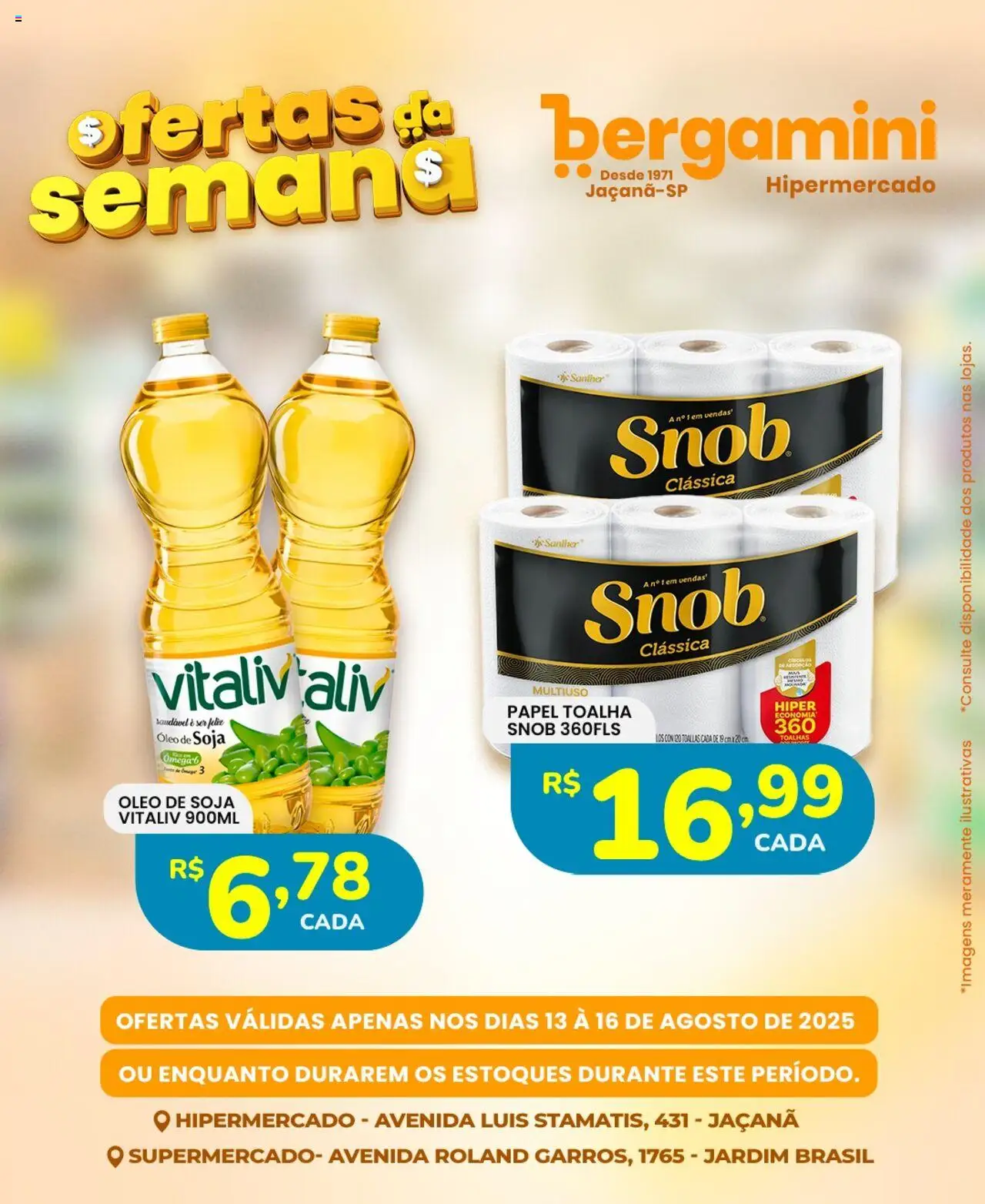 Supermercado Bergamini Folheto - válido de 13.08.2025 | Página: 5 | Produtos: Papel toalha, Óleo, Soja