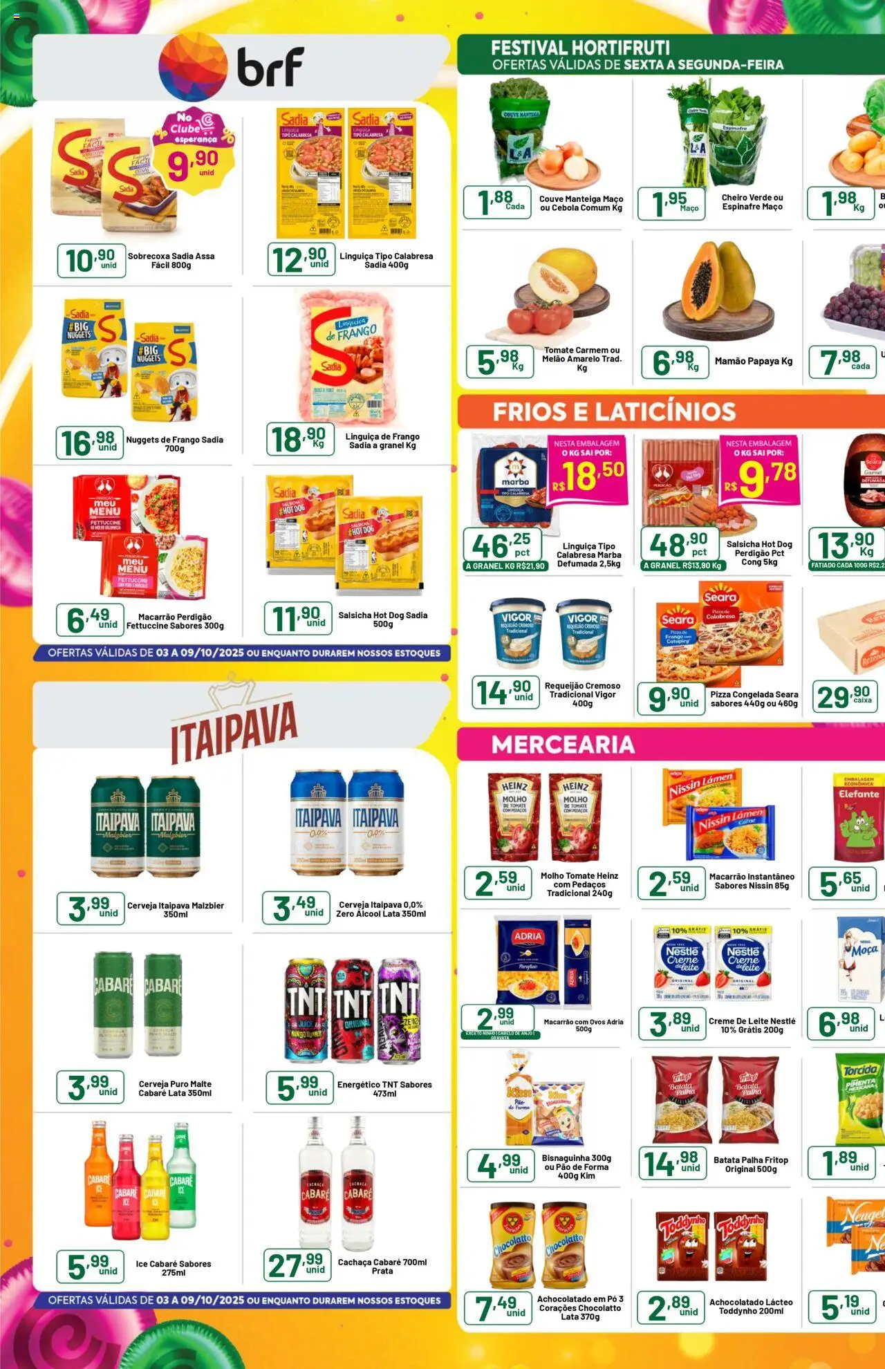 Comercial Esperança Folheto - válido de 03.10.2025 | Página: 2 | Produtos: Leite, Cerveja, Carne, Requeijão