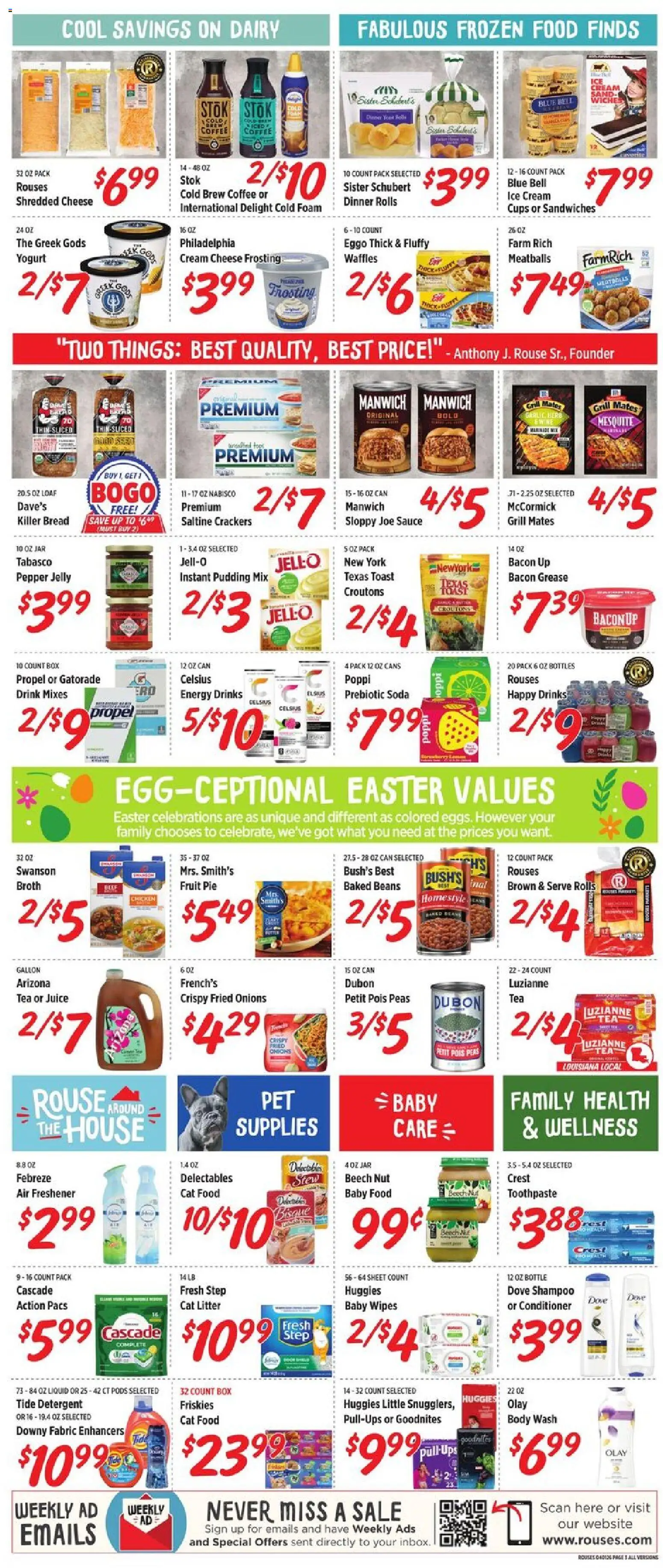 Rouses Weekly Ad - LA - valid from 01.04.2026 | Page: 7 | Products: Yogurt, Juice, Tea, Grill
