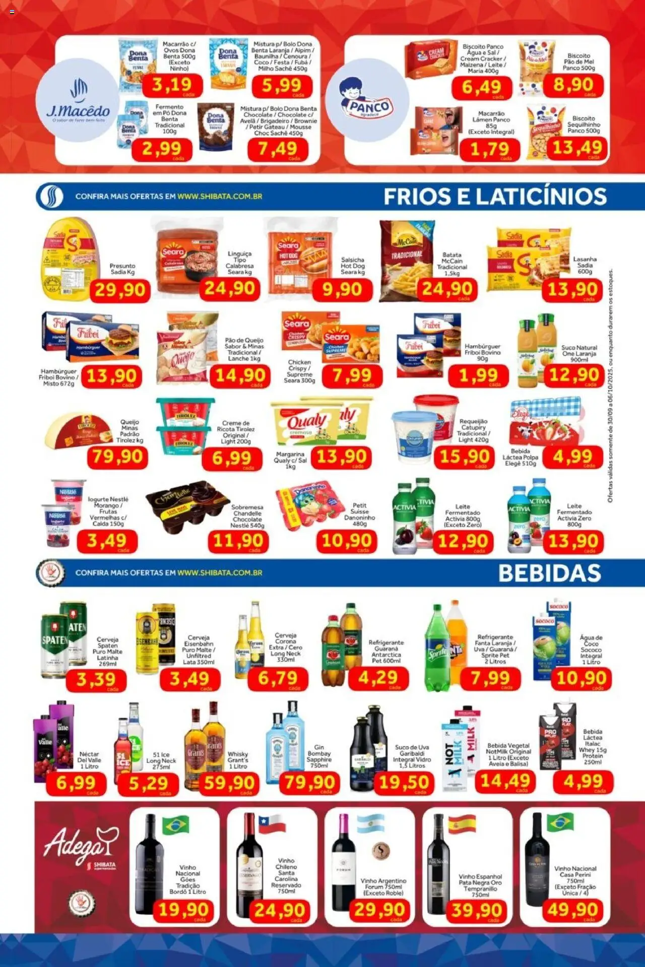 Shibata Folheto - válido de 30.09.2025 | Página: 3 | Produtos: Fubá, Suco, Batata, Pão de queijo