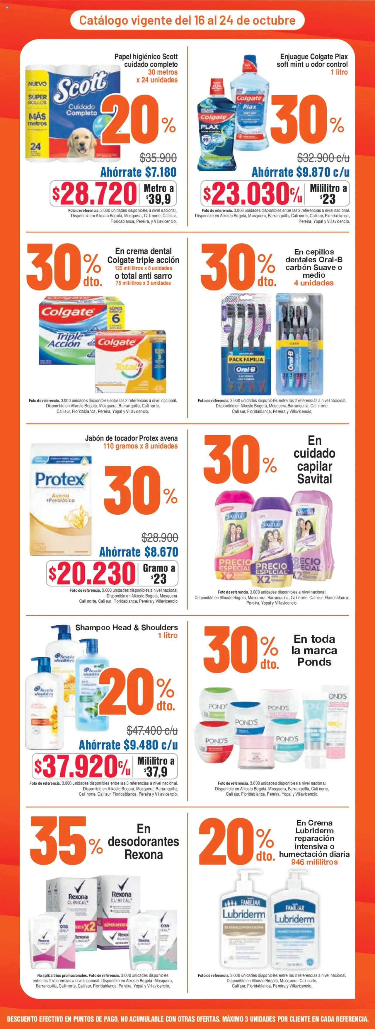 Alkosto revista - valida desde el 16.10.2025 | Página: 6 | Productos: Crema, Shampoo, Jabón, Papel higiénico