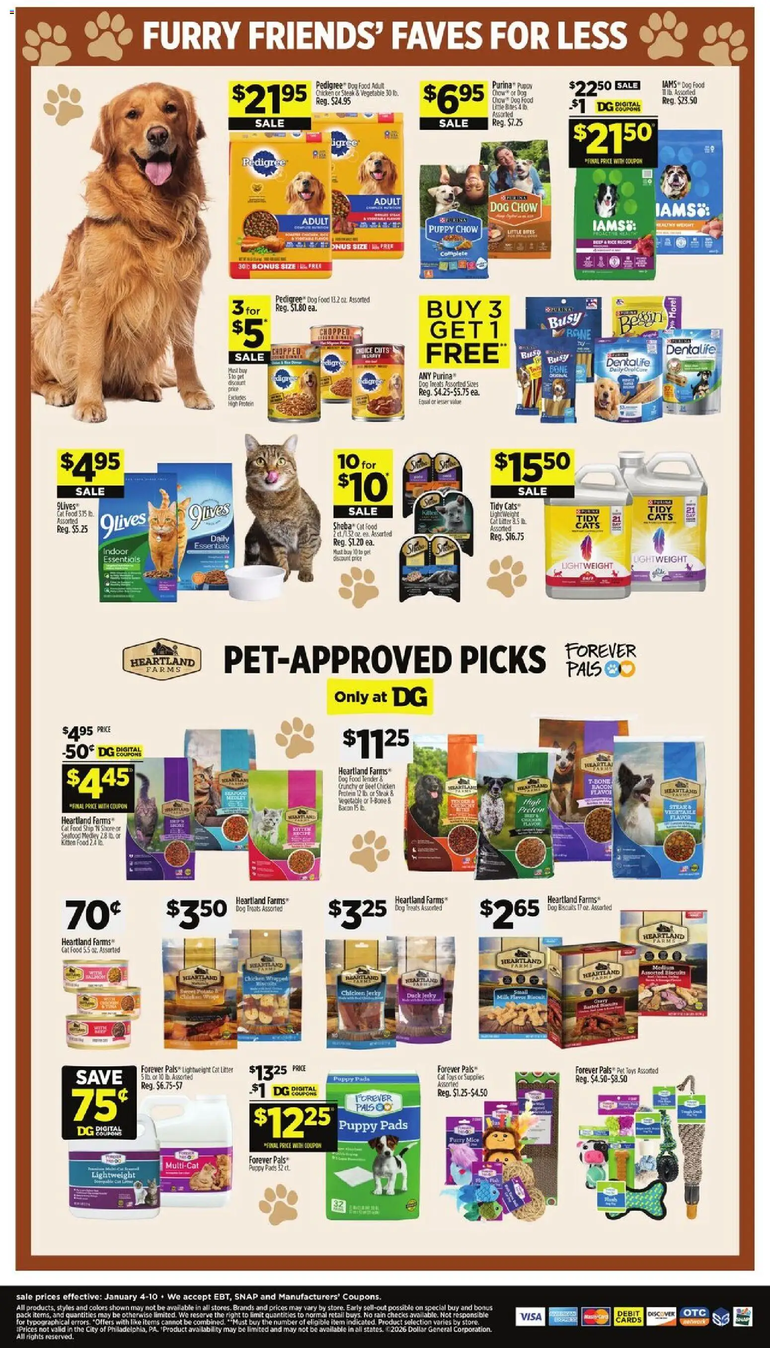 Dollar General Weekly Ad - TX - valid from 04.01.2026 | Page: 13 | Products: Cat Food, Pads, Beet, Weight