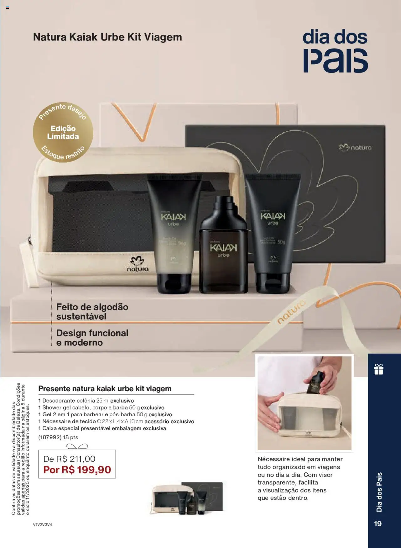 Natura Folheto - válido de 15.06.2025 | Página: 19 | Produtos: Necessaire, Caixa, Tecido, Algodão