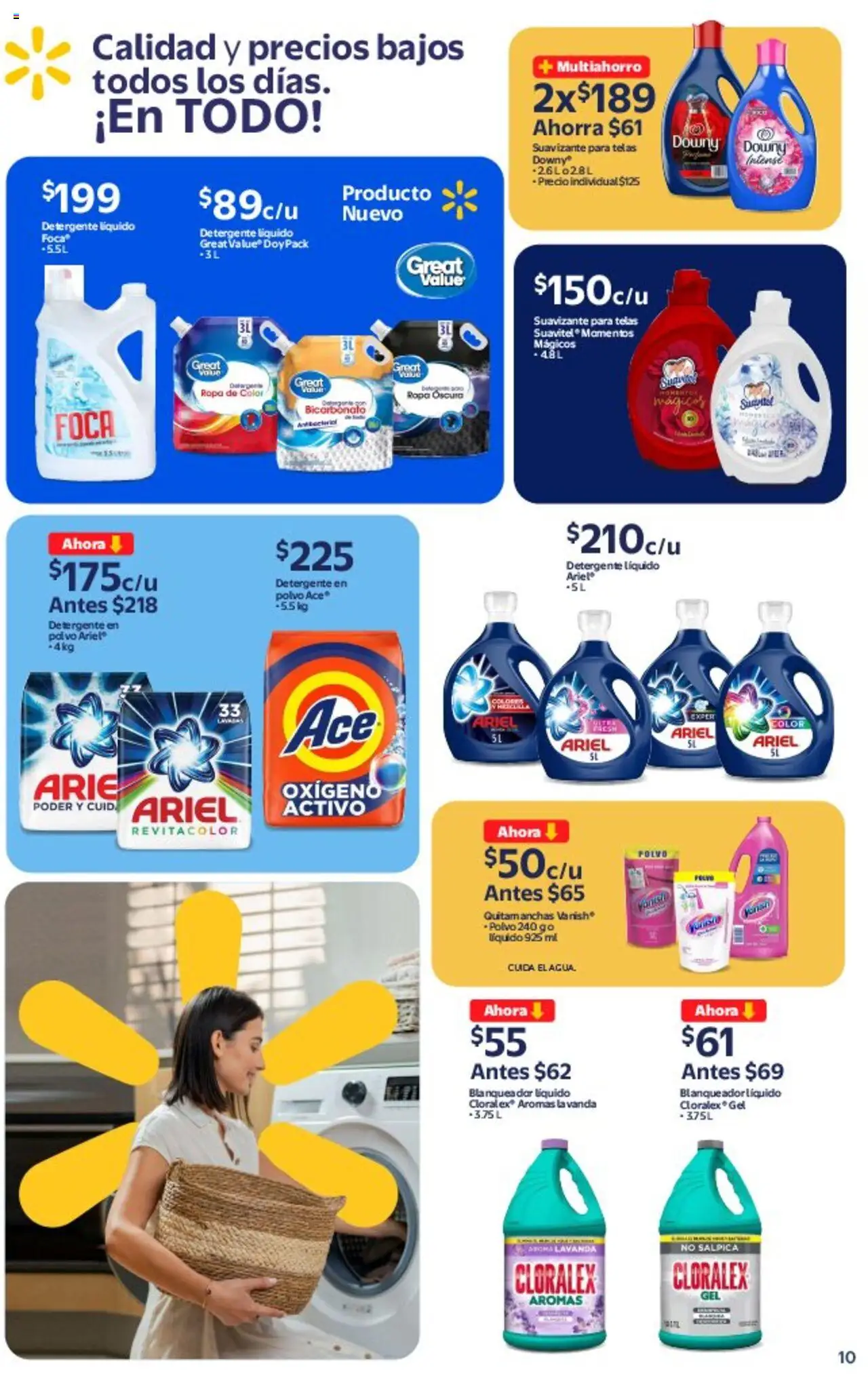 Nuevas ofertas de Walmart válidas en toda la República Mexicana desde el 14.10.2025. ¡Encuentra las mejores ofertas en Walmart - Folleto! | Página: 10 | Productos: Quitamanchas, Detergente, Ropa, Polvo