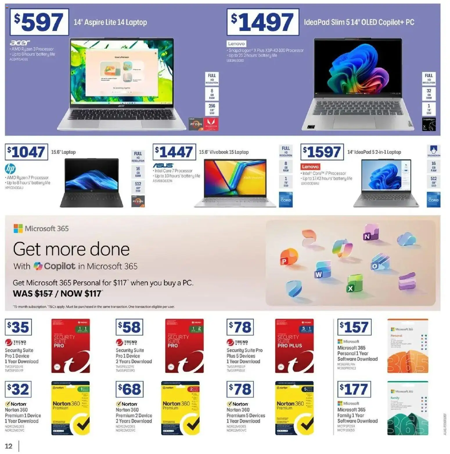 Officeworks catalogue - valid from 31.03.2026 | Page: 12 | Products: Battery, Device, Pc, Laptop